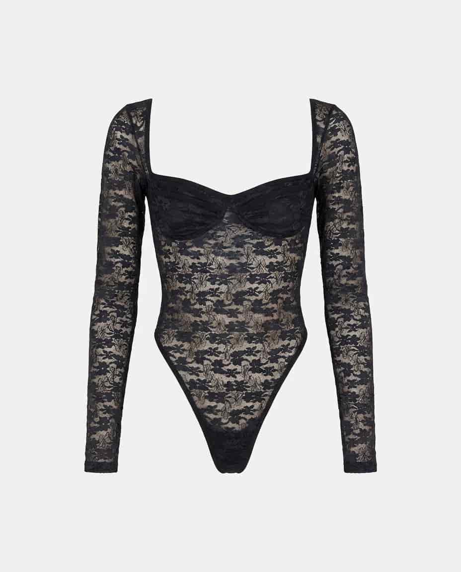 LACE BLACK BODYSUIT - miniatura 1
