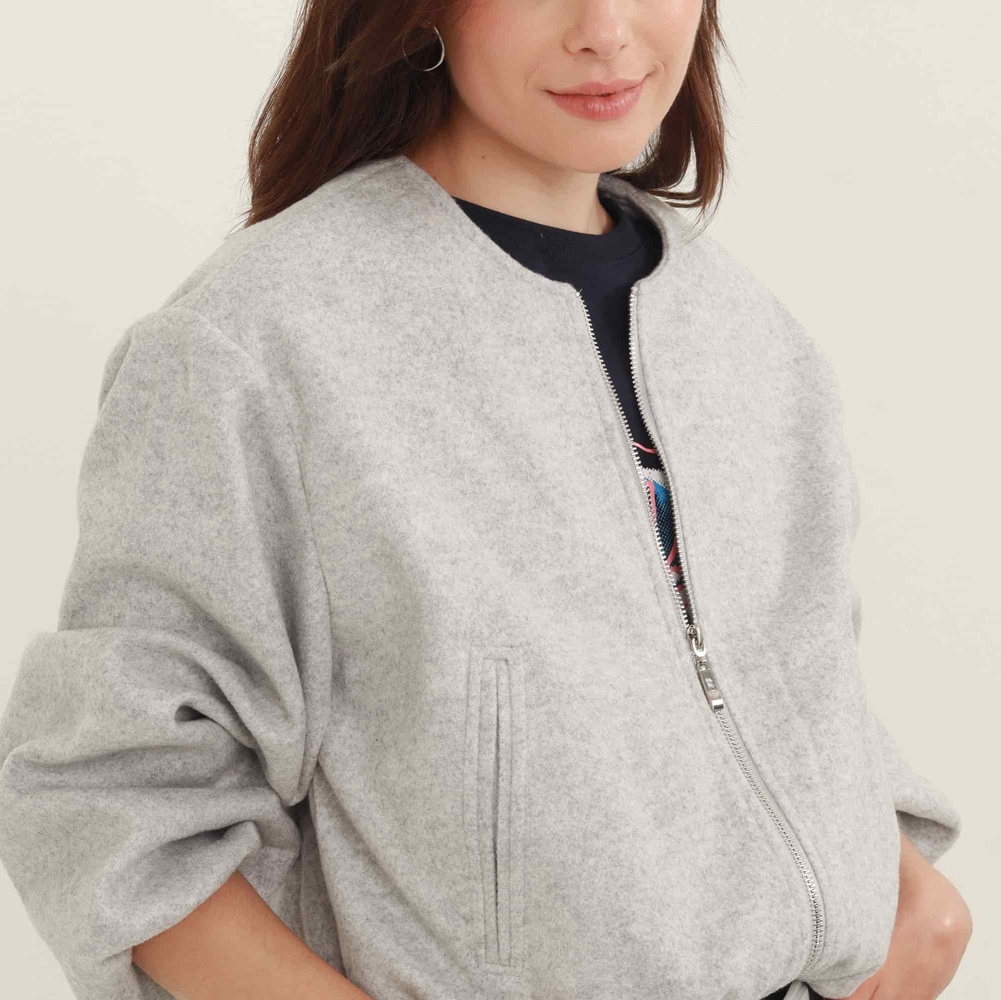 Chaqueta bomber cuello redondo - miniatura 2