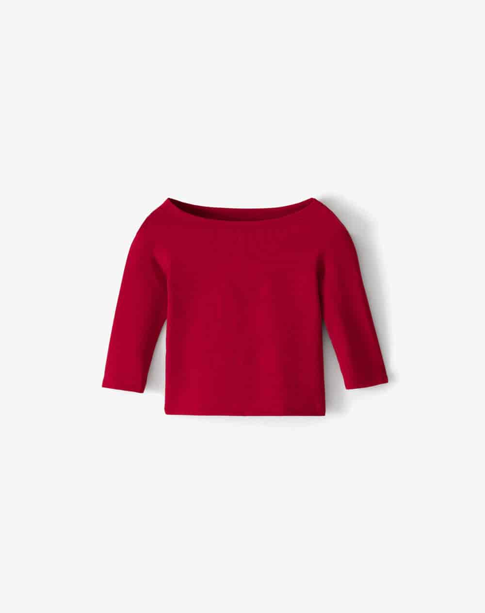 Camiseta manga 3/4 roja mujer - miniatura 1