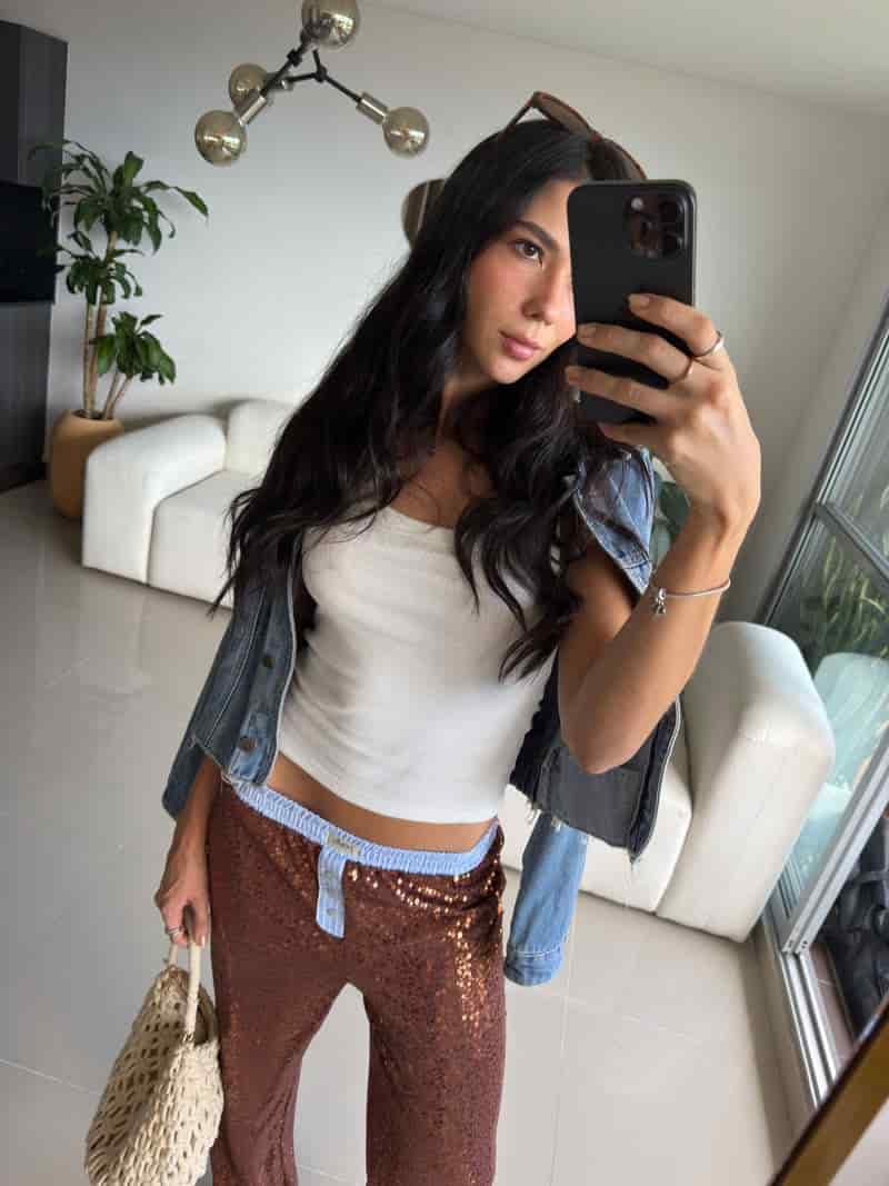 Pantalón lentejuelas Stardust + Tank Top Curvo - miniatura 4