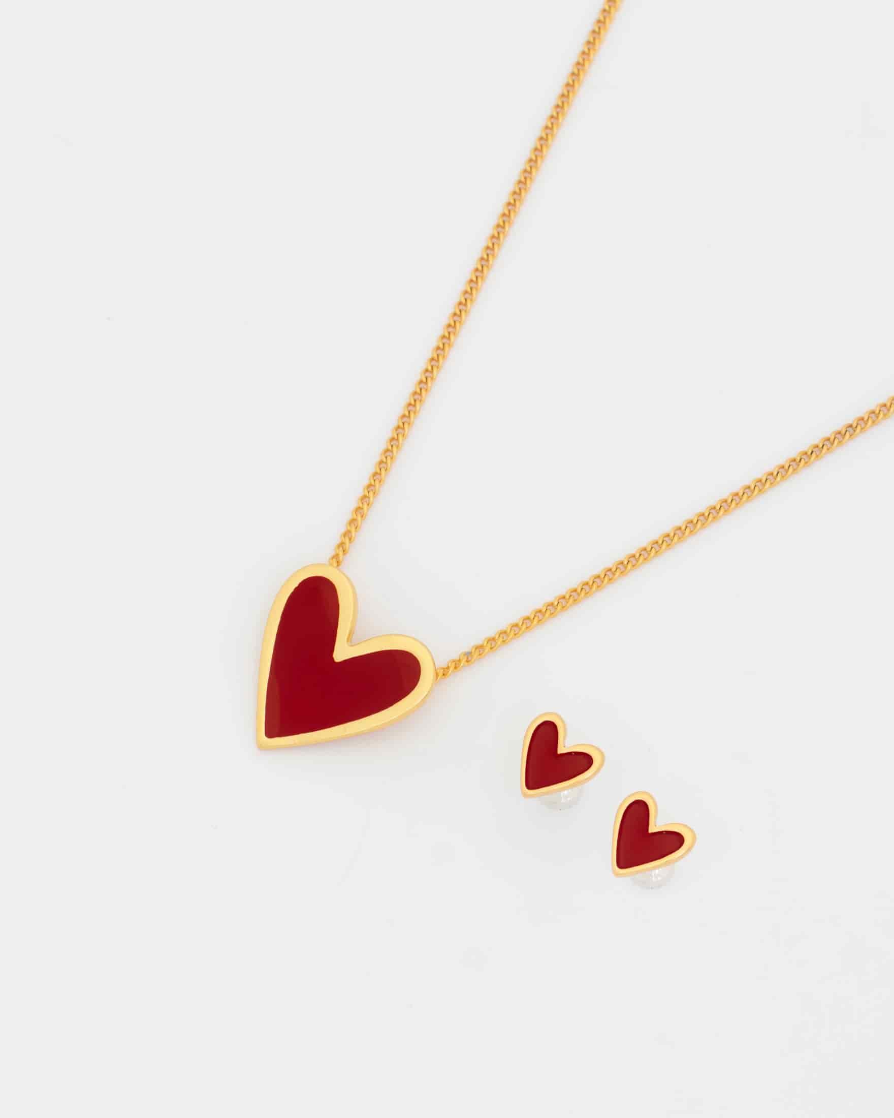 Set Cadena + Aretes Corazón - miniatura 3