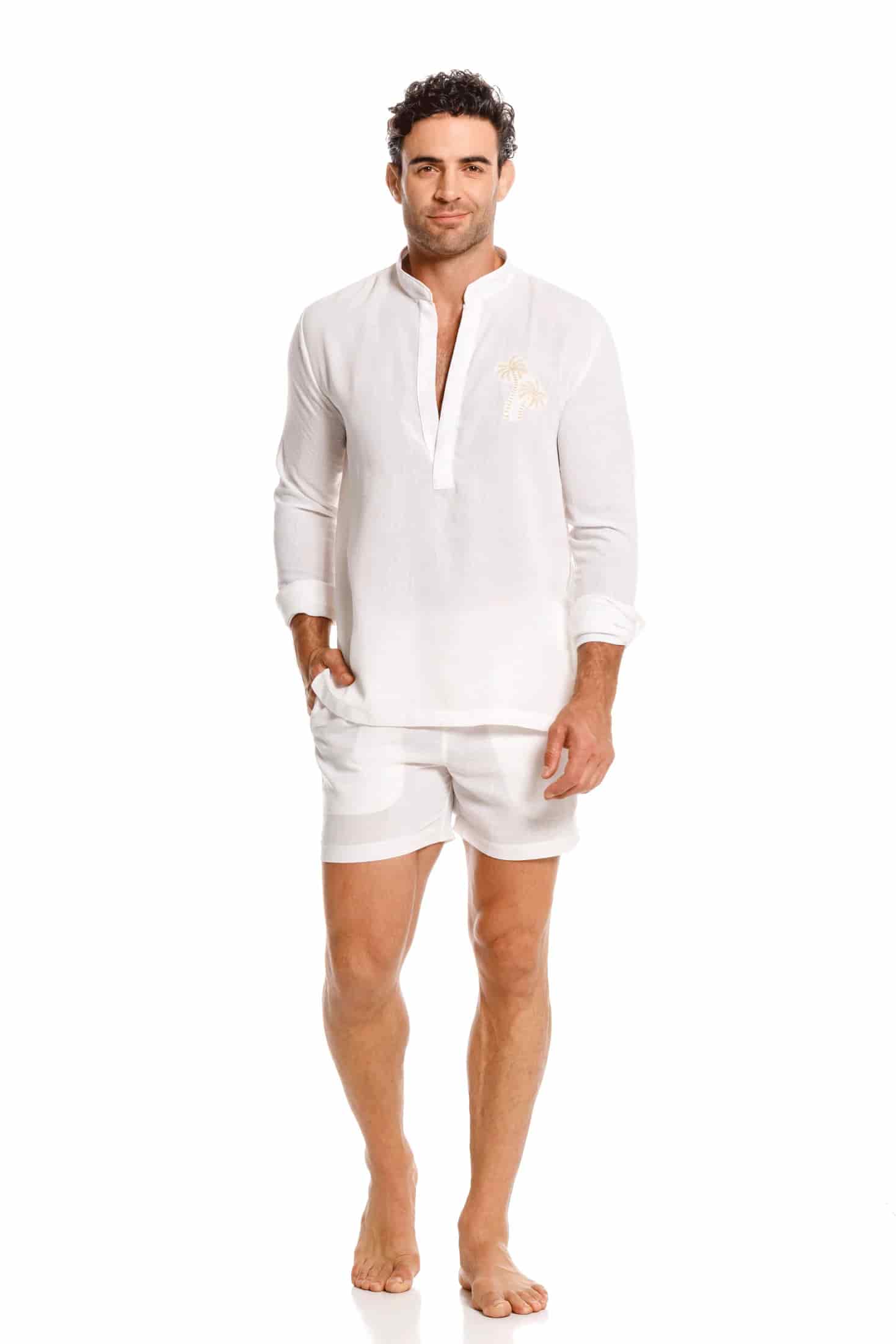 Camisa Nerú Hombre Palmera Bordada - miniatura 9