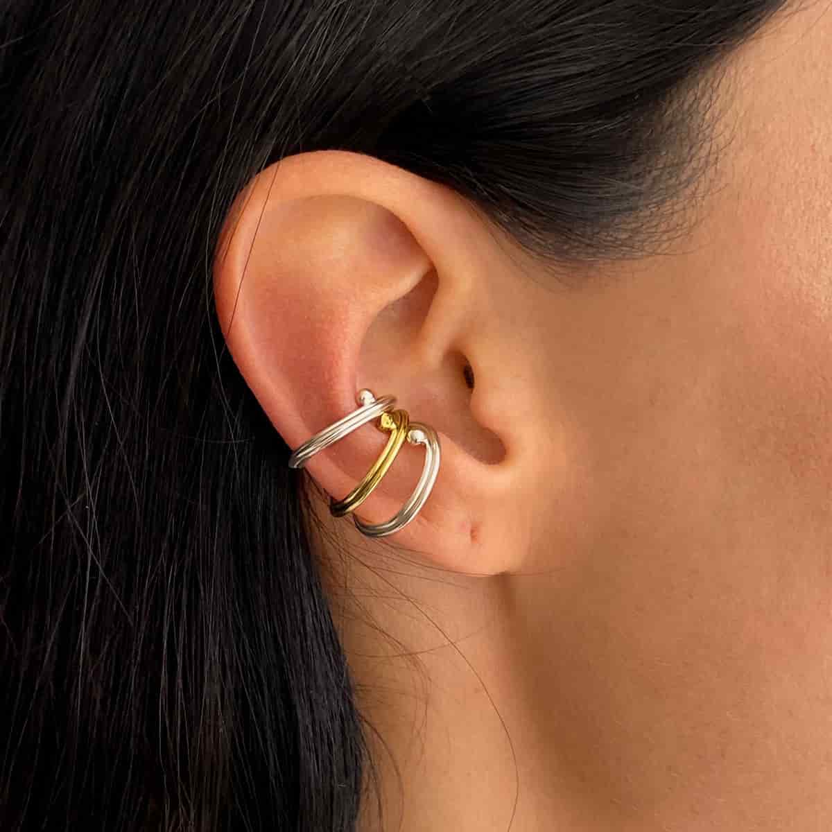 EAR CUFF LAMELL PLATA - miniatura 5
