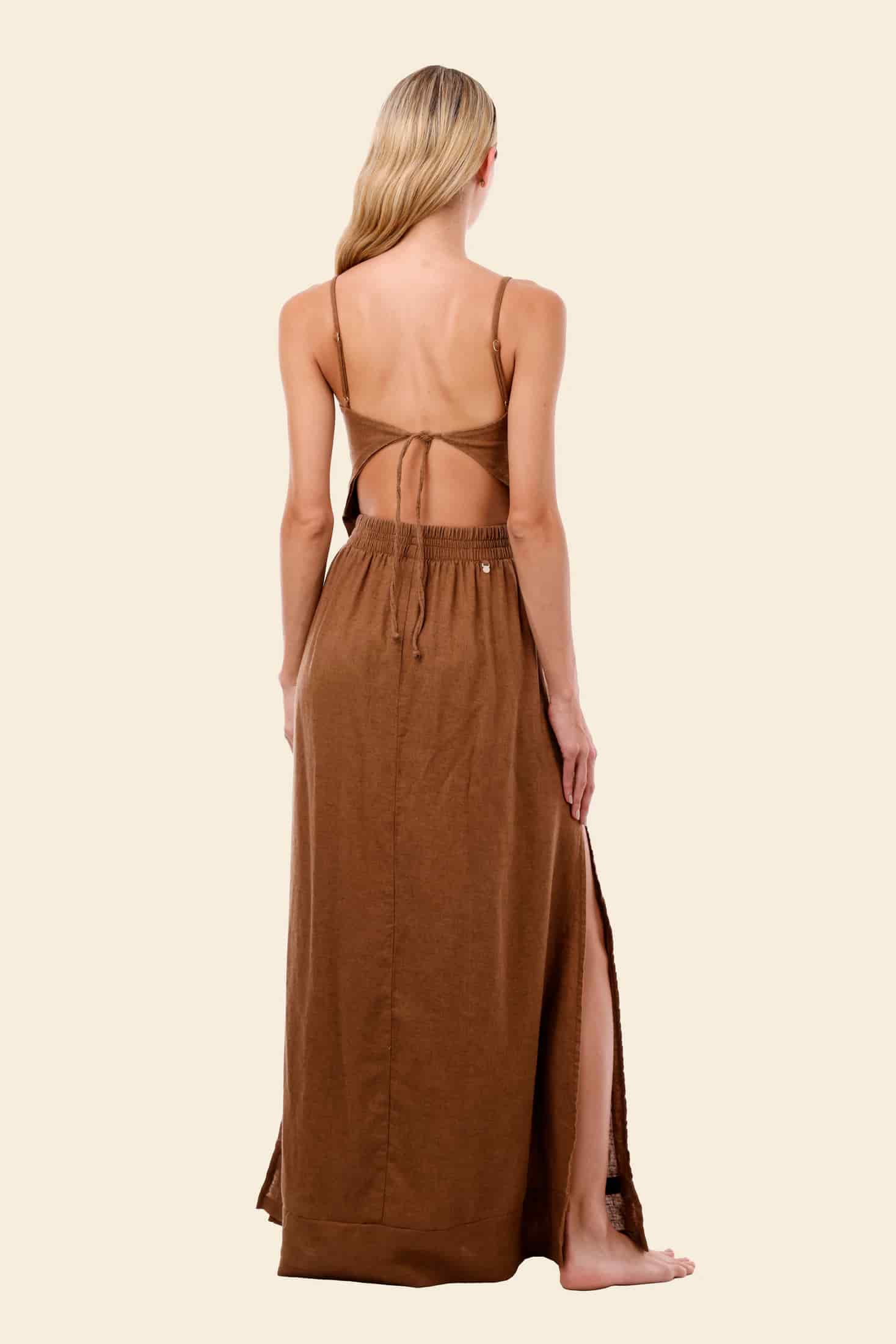 Coffe Season Linen Wavelet Dress - miniatura 2