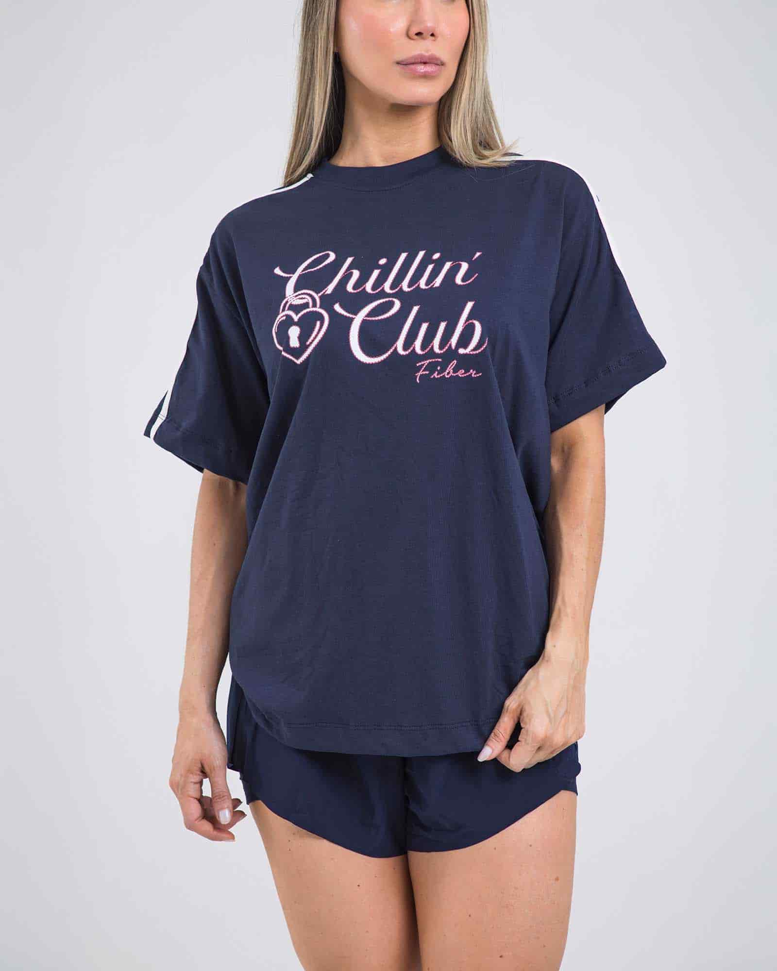 Camiseta oversize chillin azul navy lumen FIBER - miniatura 2