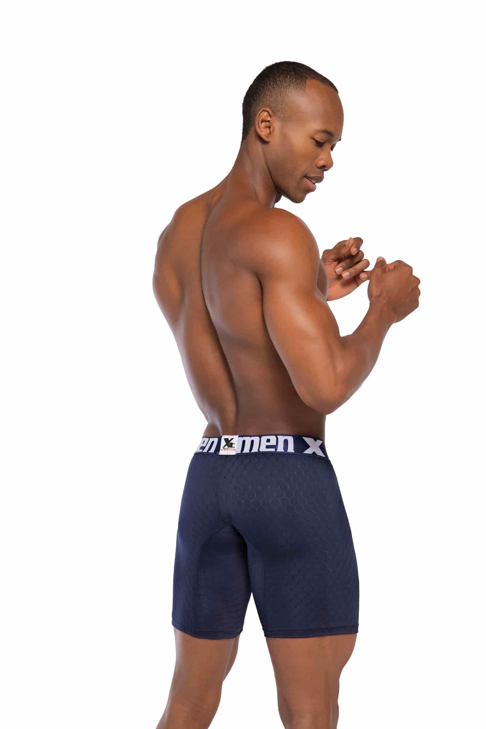 BOXER CLÁSICO LARGO MICROFIBRA JACQUARD COLMENA AZUL OSC - miniatura 2