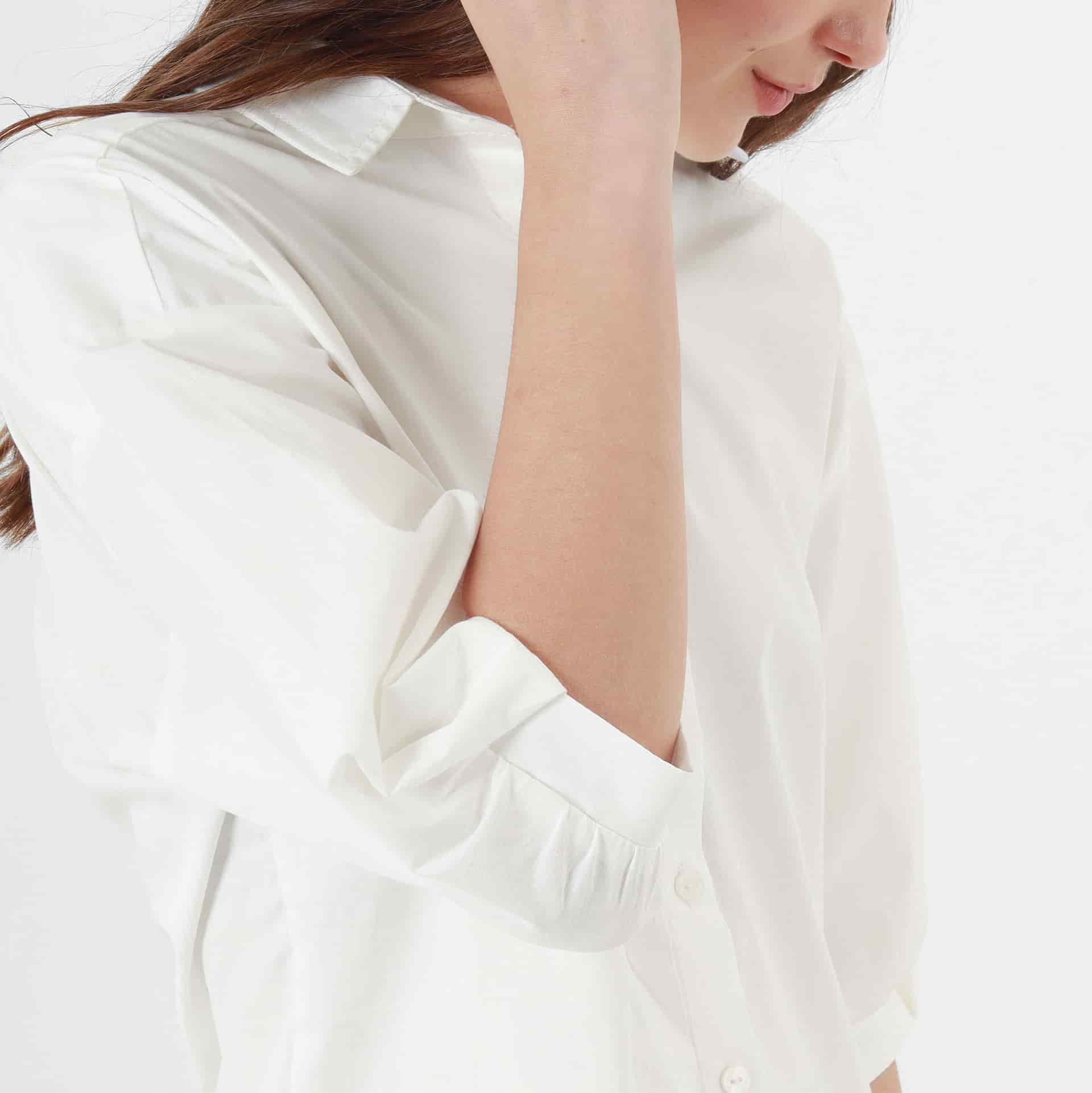 Blusa Cuello Camisero Manga Al Codo - miniatura 2