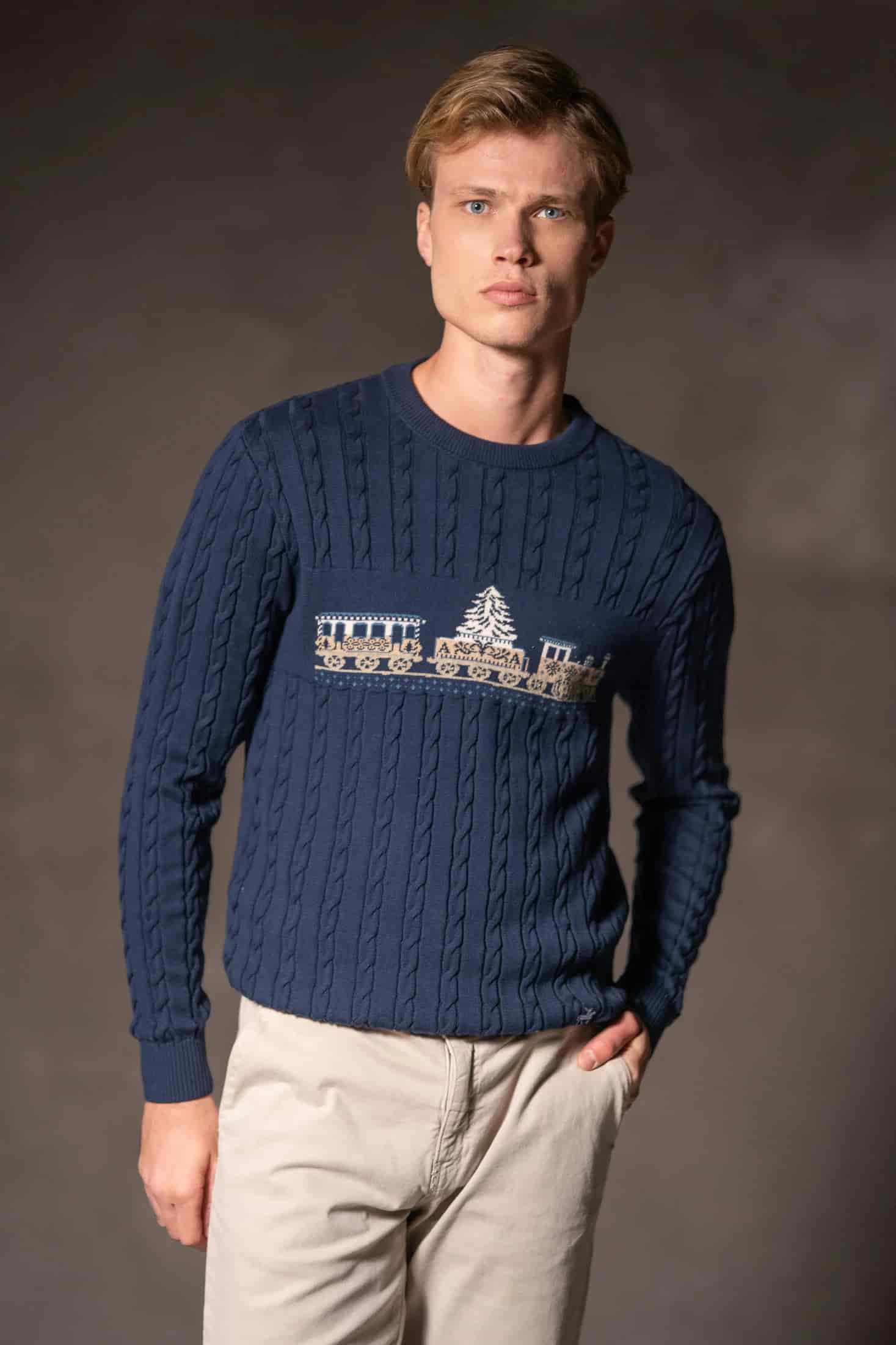 Suéter Winter Express Hombre Azul Oscuro - miniatura 2