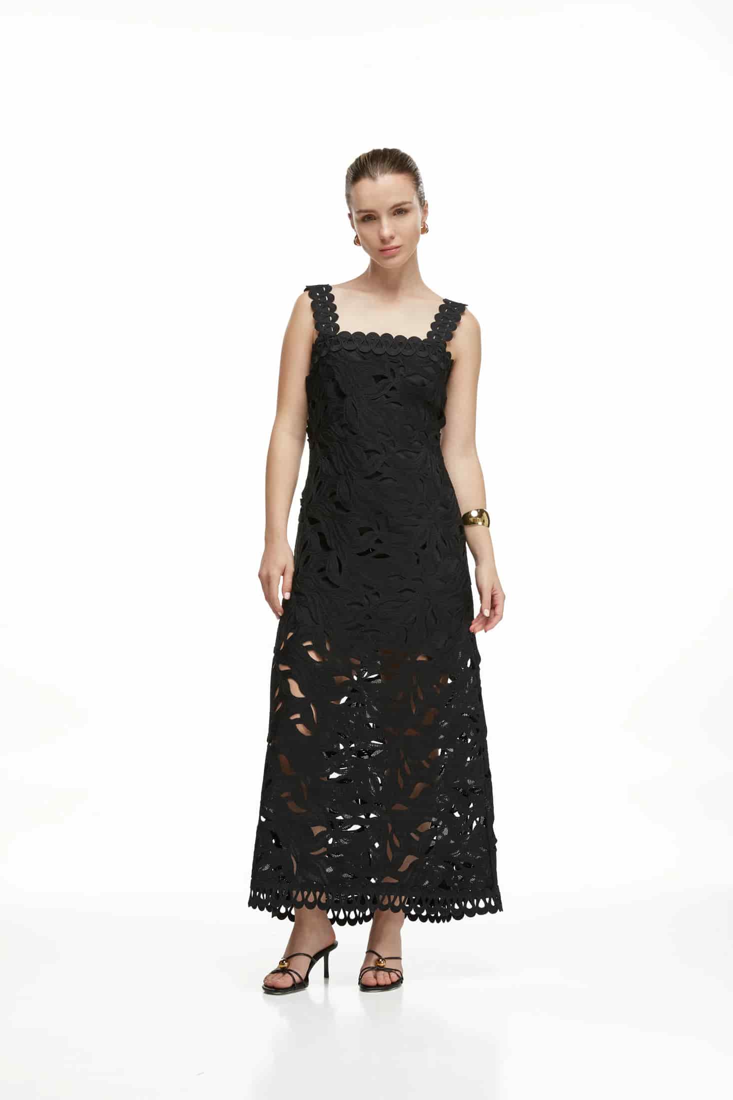 CREPUSCULO MIDI DRESS BLACK - miniatura 2