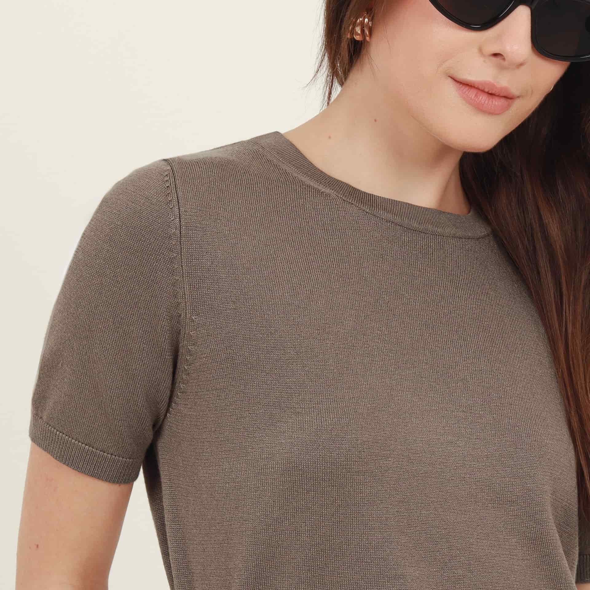 Sweater básico cuello redondo manga corta - miniatura 10