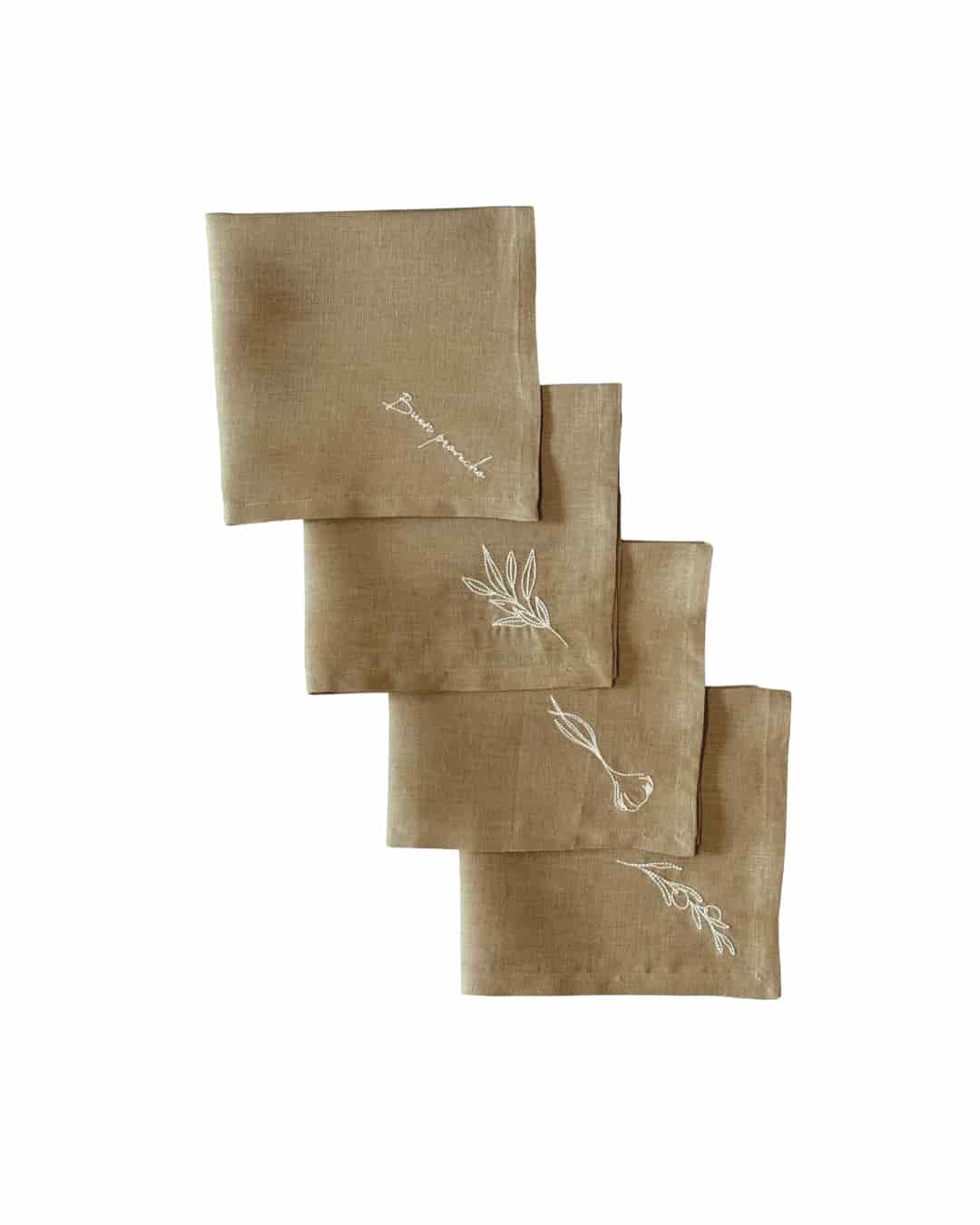 SET X4 SERVILLETAS BUEN PROVECHO MUSTARD - miniatura 1