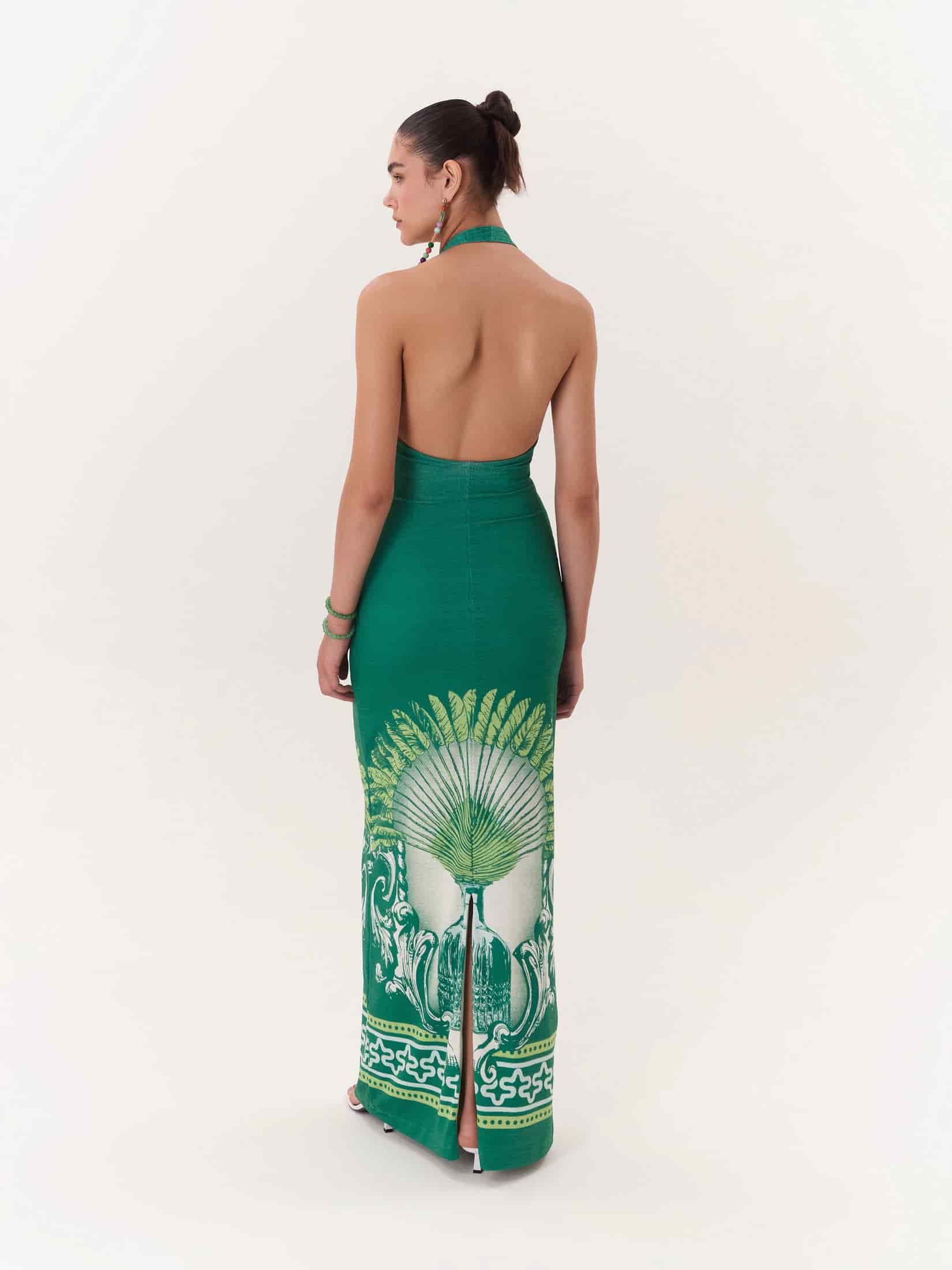Halter Maxi Dress Solar - Verde - miniatura 3