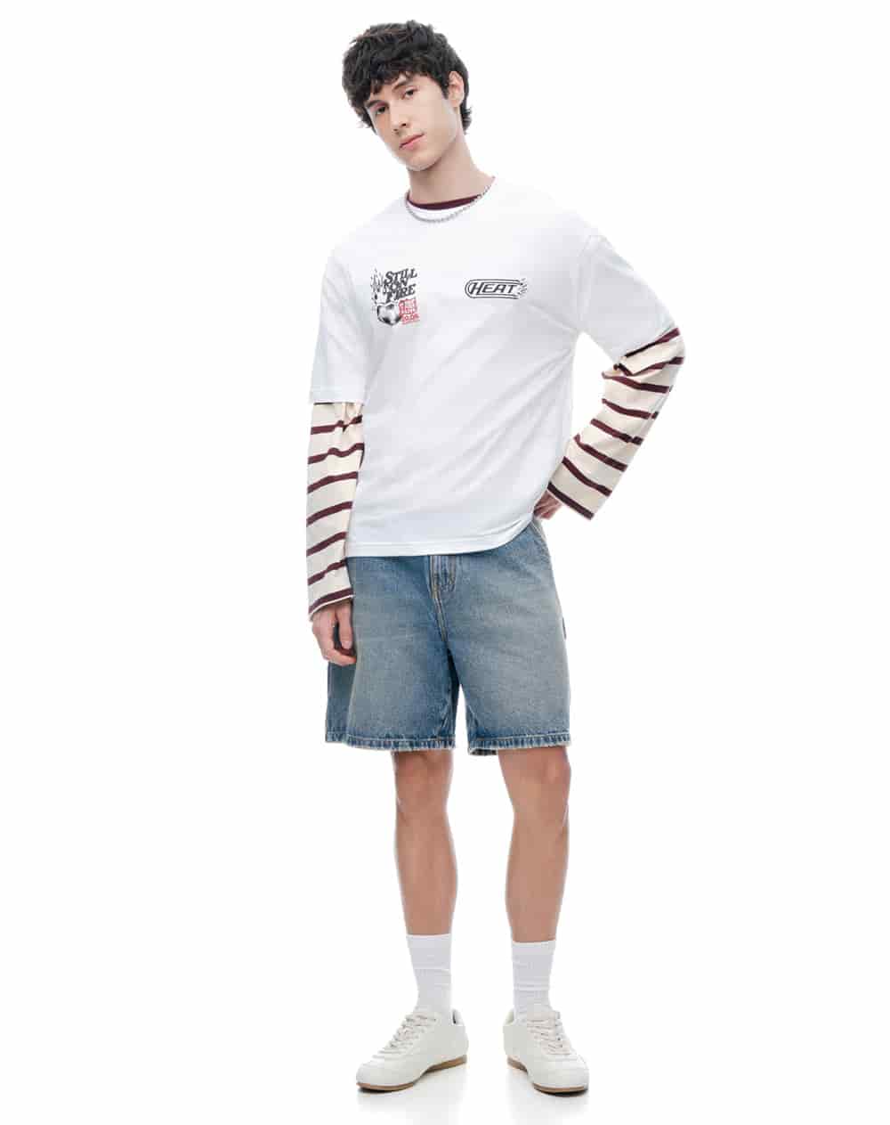 Camiseta manga corta regular estampado blanco hombre - miniatura 5