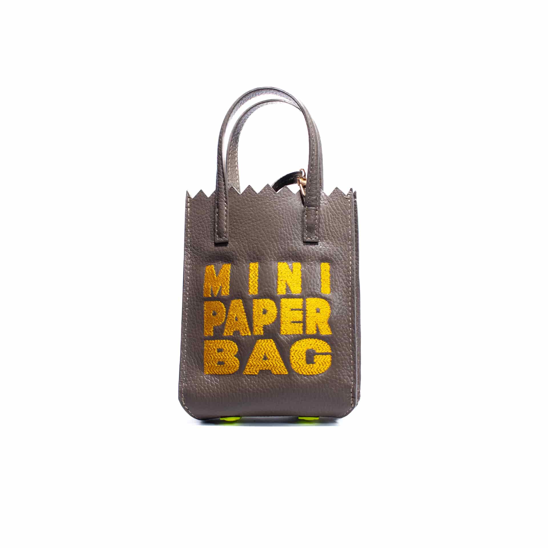 Mini Paper Bag - Taupe x Yellow - miniatura 2