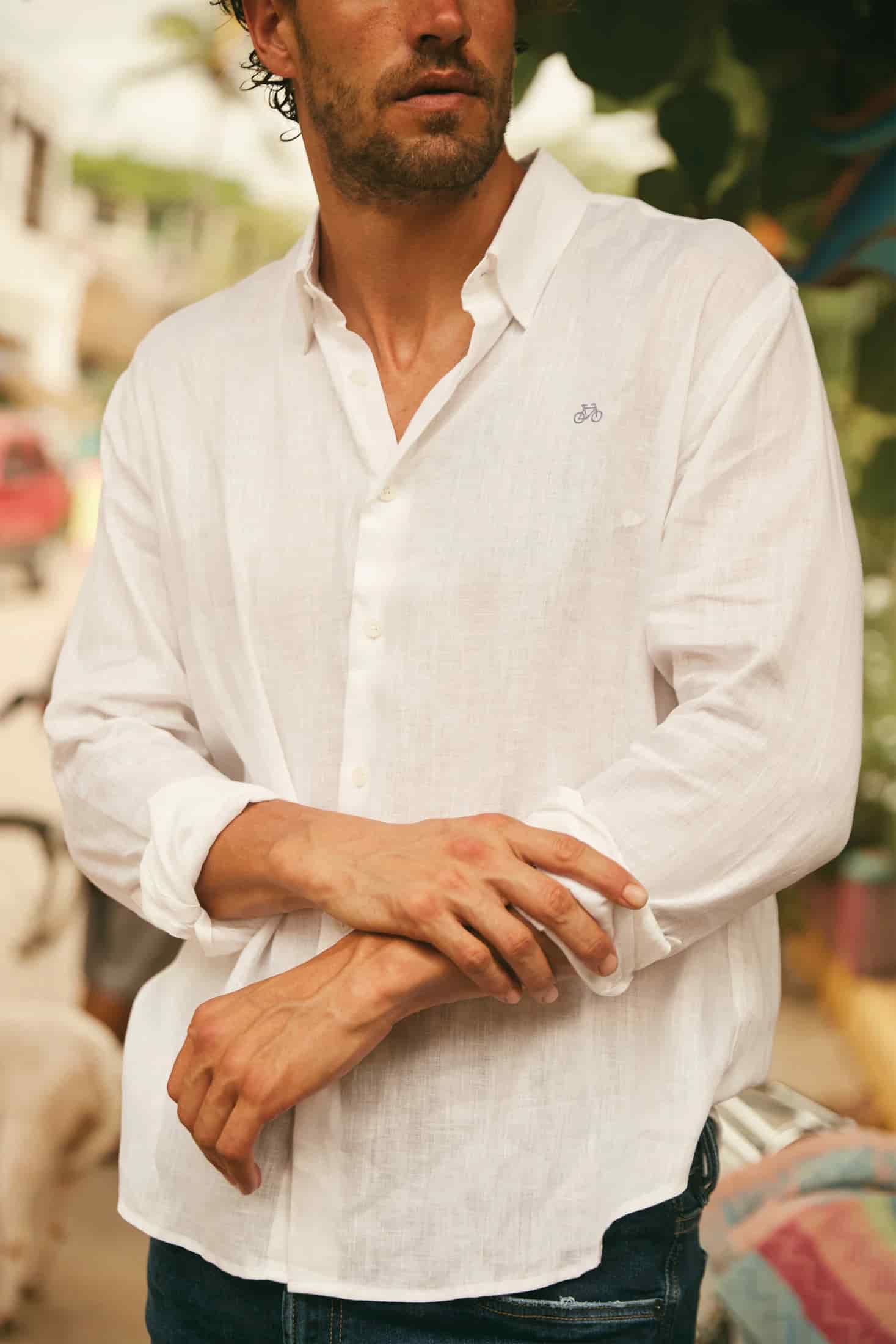 CAMISA LINO BLANCO - miniatura 1