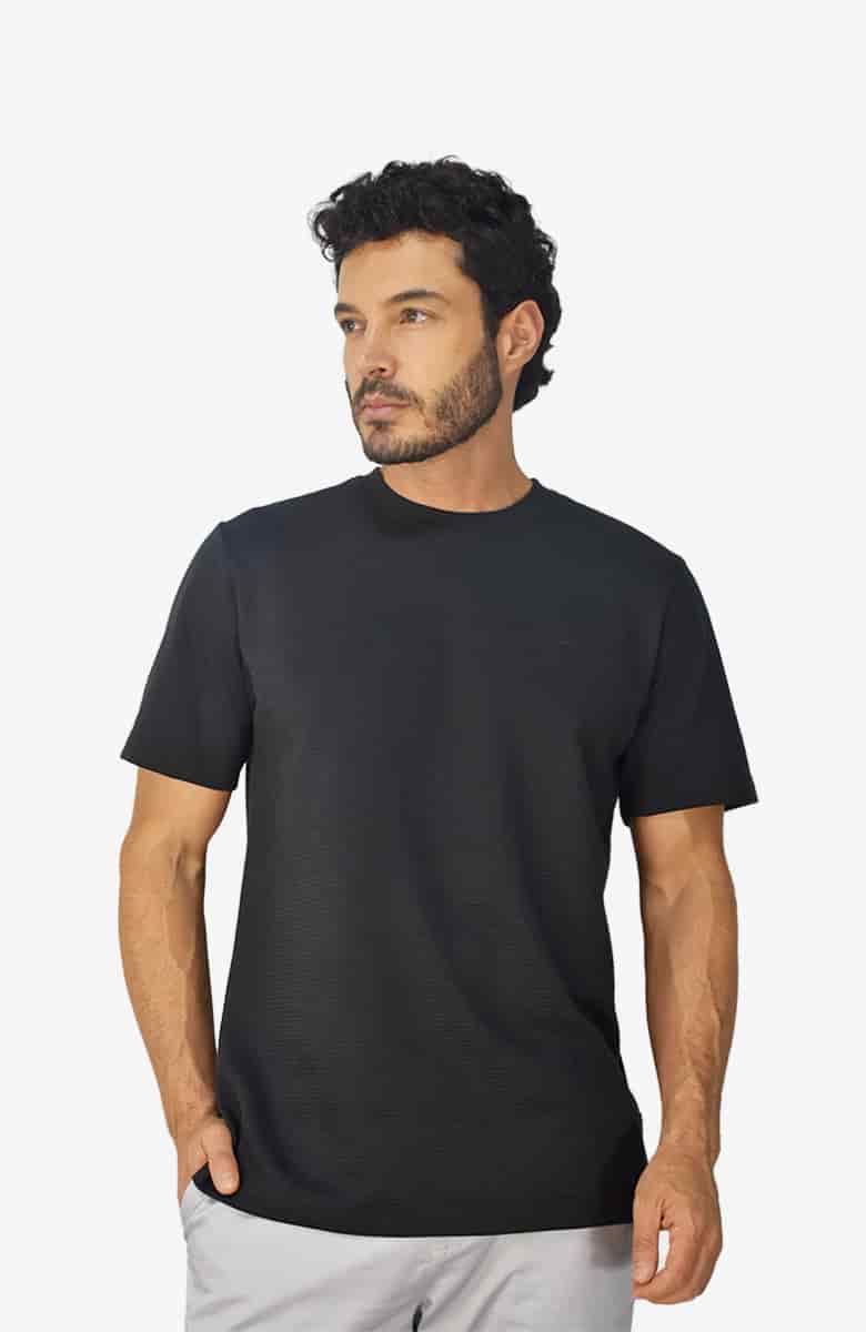 Camiseta texturizada Negra para Hombre - miniatura 2