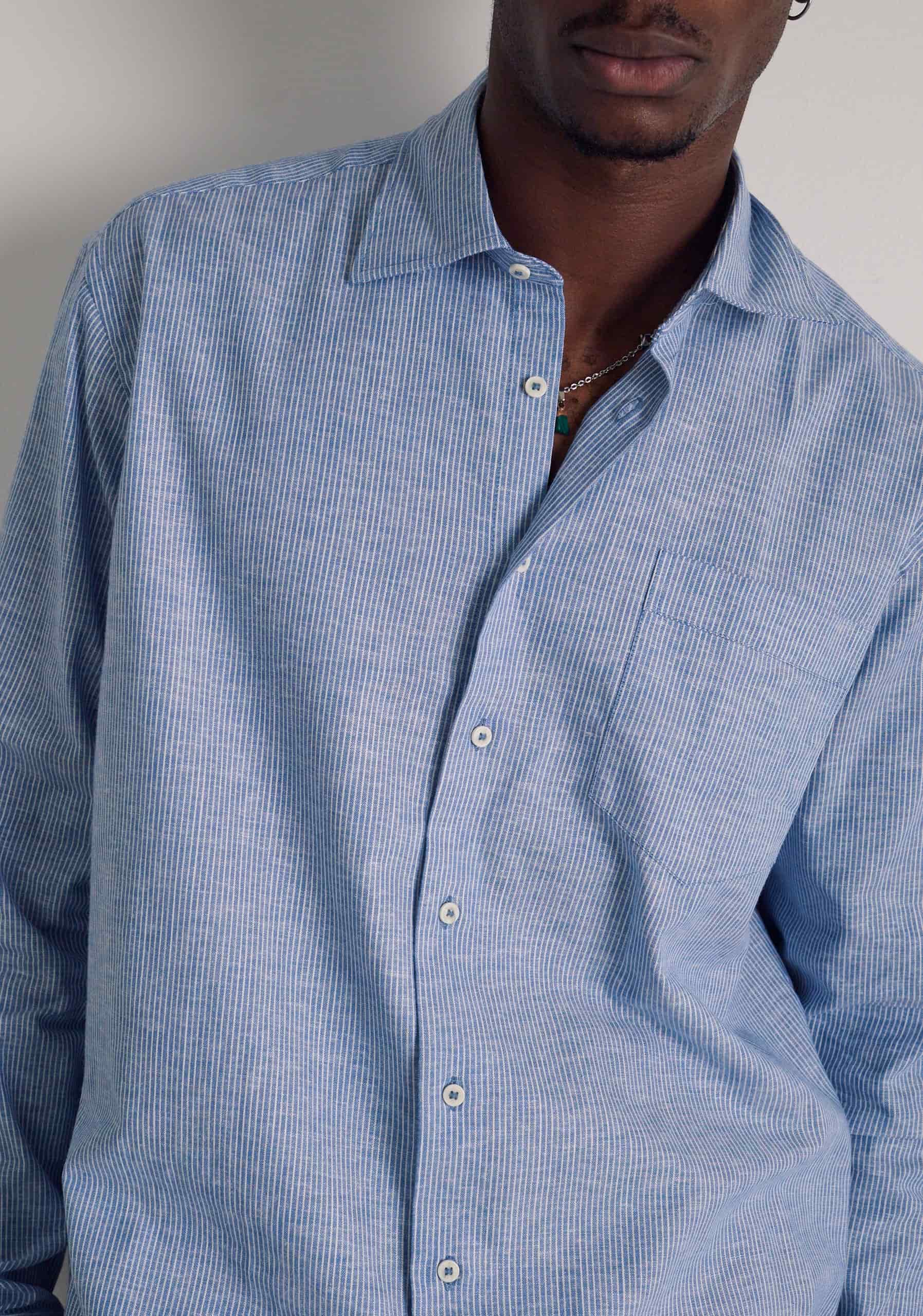 Camisa H CI Jamaica Rayas Delg Azul Medio - miniatura 4