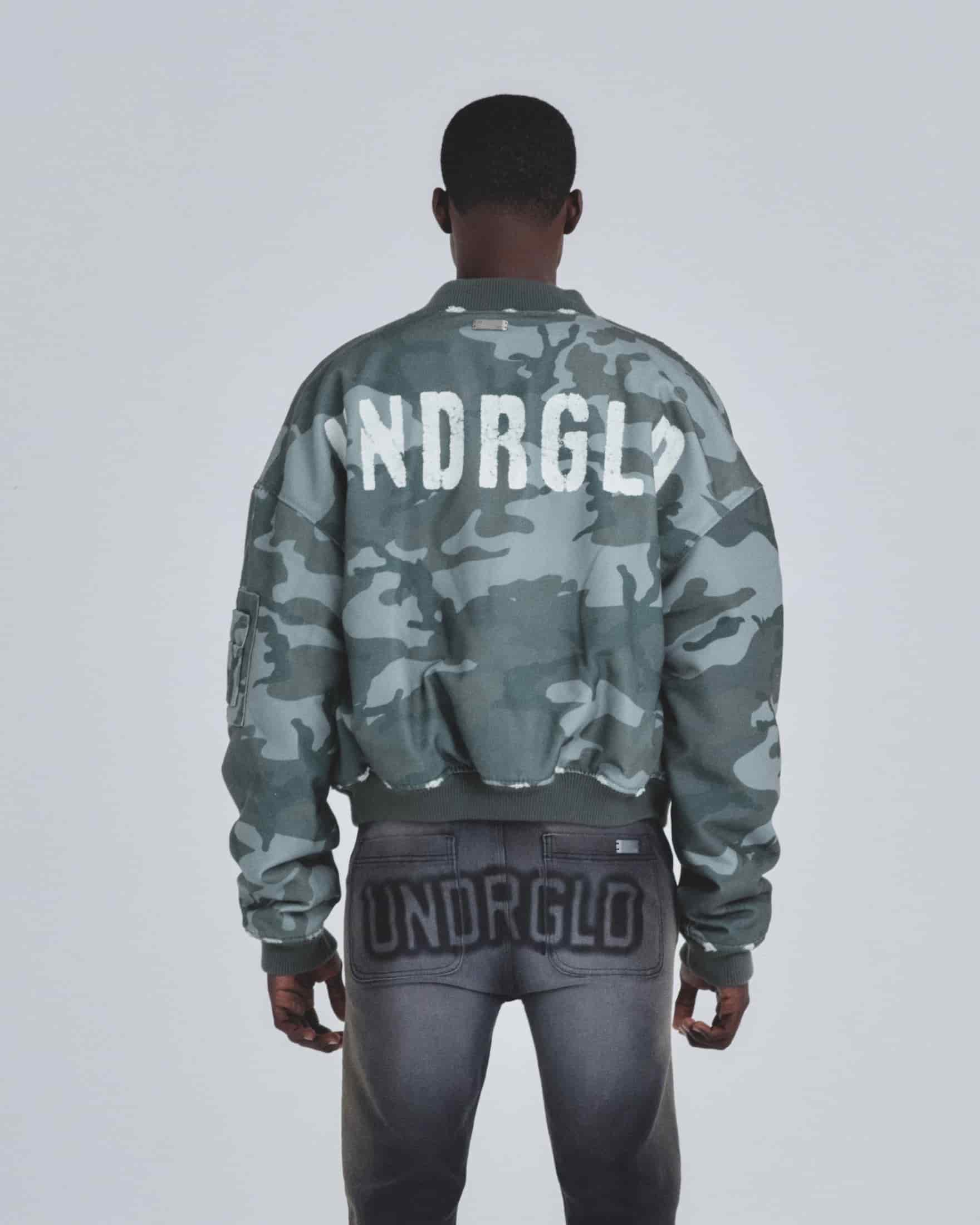 Holy Worn Logo Bomber Jacket Gray Camo - miniatura 7