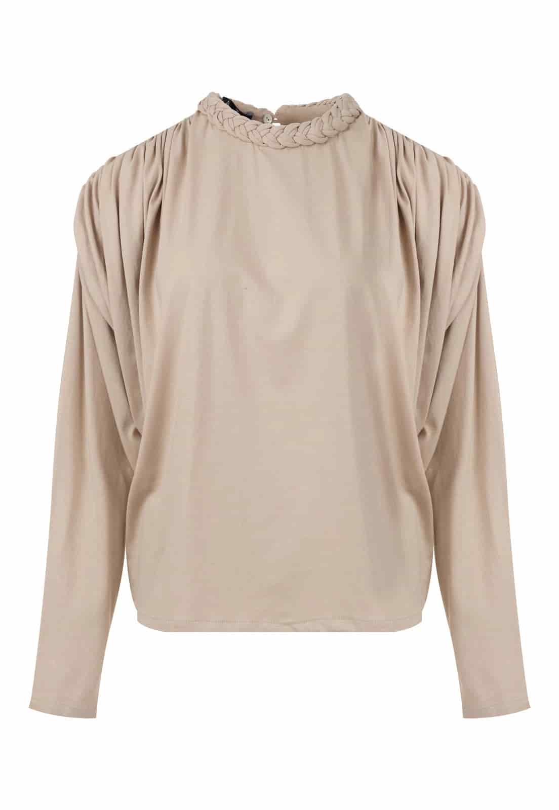 BRAIDED NECKLINE T-SHIRT - miniatura 3
