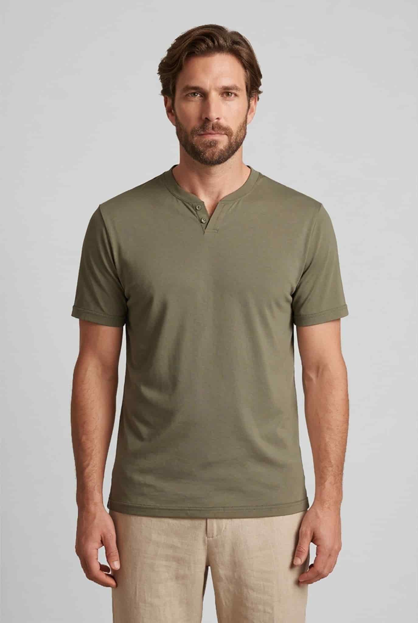 Camiseta cuello v con boton para hombre Jon Sonen 020425001 - miniatura 2