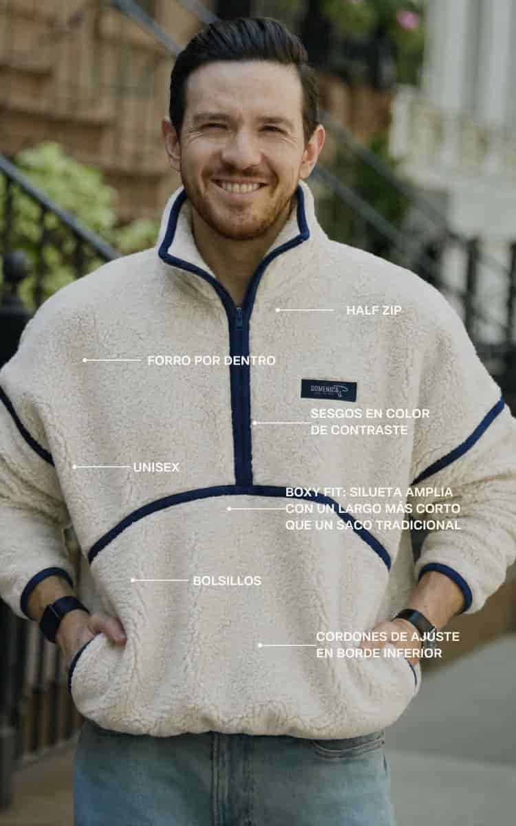 SACO OVEJERO BOXY CREMA - UNISEX - miniatura 6