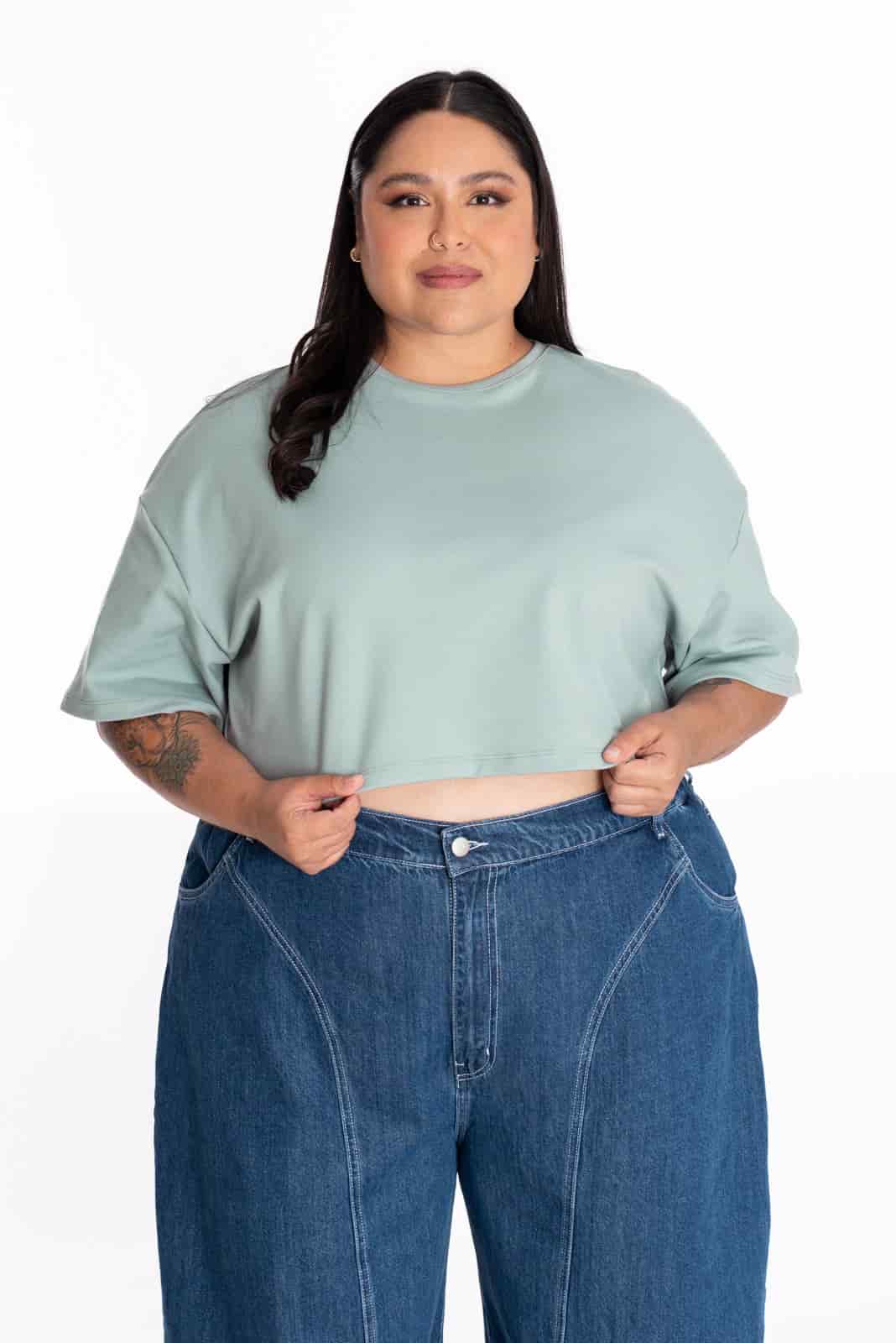 Crop Top Oversize Verde - miniatura 3