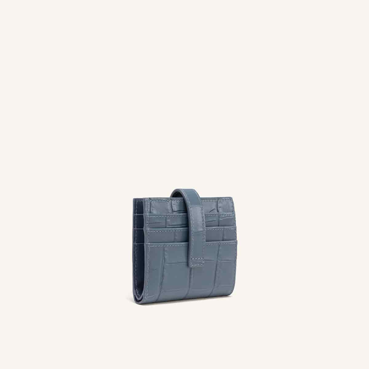 Tarjetero Broche Con Compartimiento Azul Siena - miniatura 3