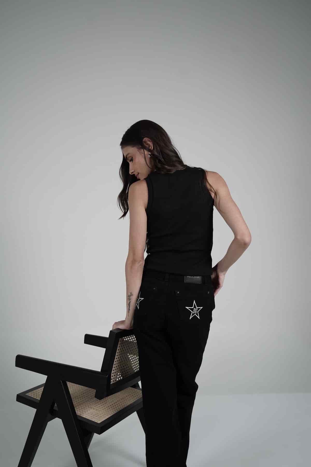 Double Star Black Jeans (Embroidered) - miniatura 6