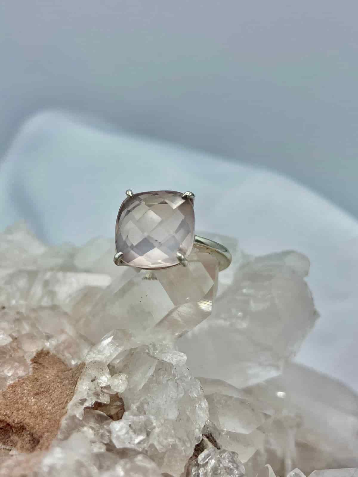 Anillo Cuarzo Rosa Cuadrado - miniatura 2