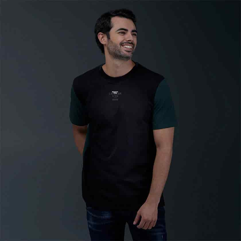 Camiseta Regular Negro Verde - miniatura 1