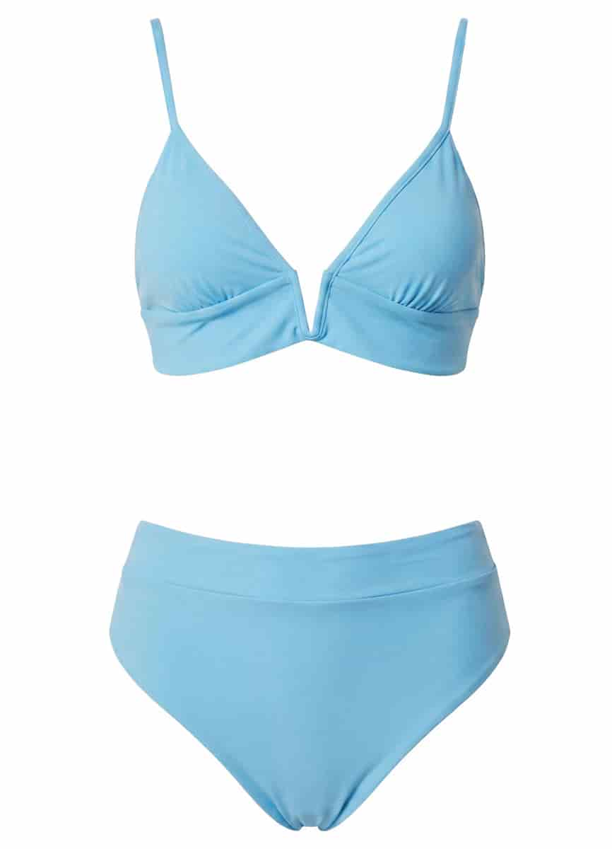 Maaji Stone Blue Parade Long Line Triangle Bikini Top - miniatura 8