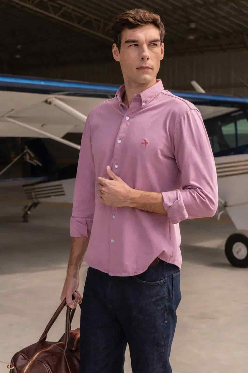 Camisa Micro Pique Hombre Palo Rosa - miniatura 1