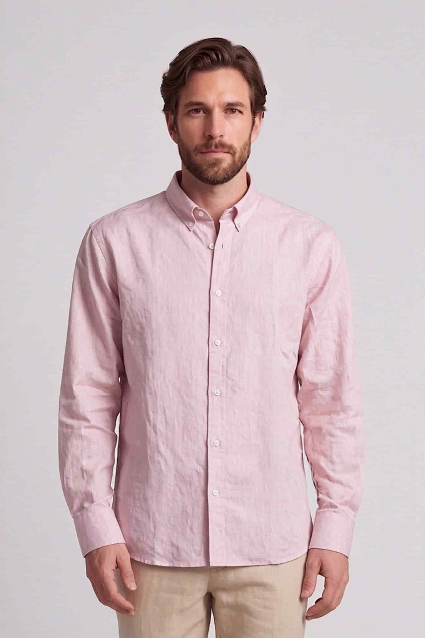 Camisa manga larga lino y algodón para hombre Jon Sonen 010226001 - miniatura 1