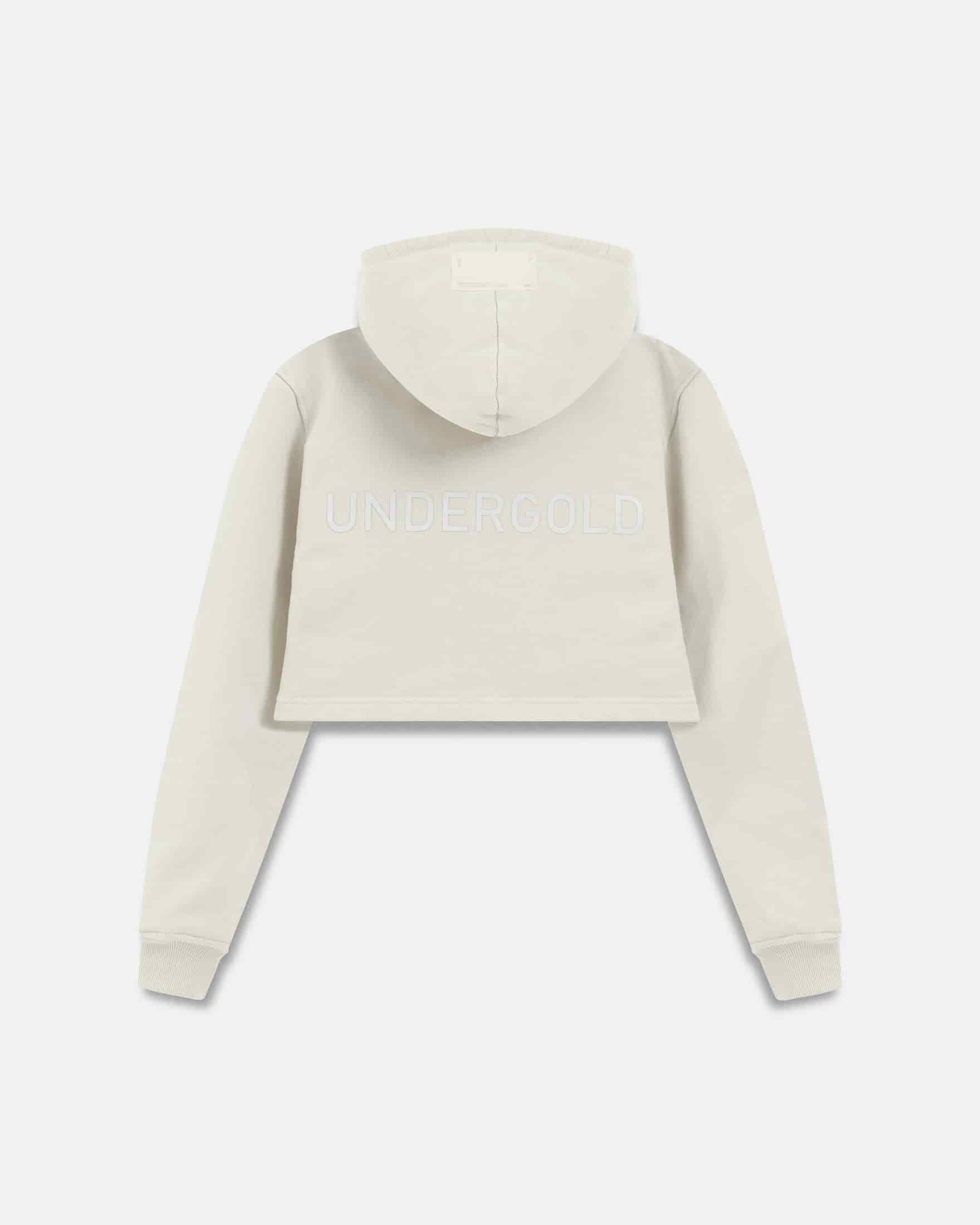 Line Basic Slim Fit Zip Up Cropped Hoodie White - miniatura 3