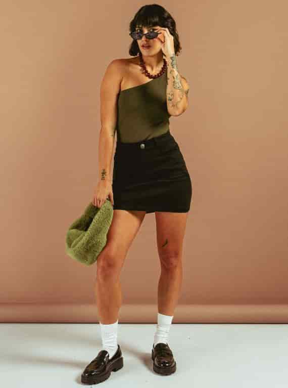 BLUSA ASIMÉTRICA VERDE OLIVO - miniatura 6