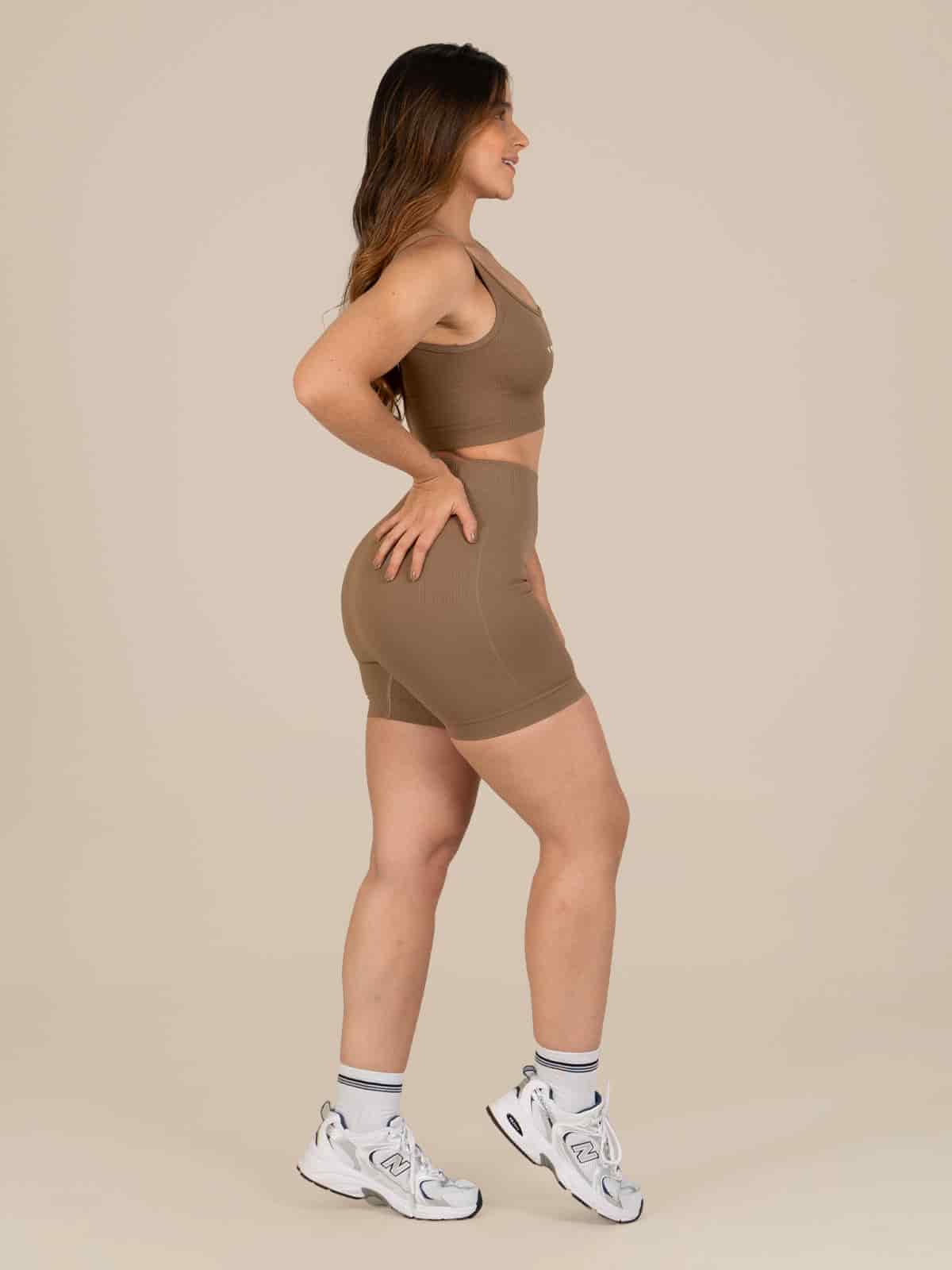 Ela short set seamless cafe claro - miniatura 4