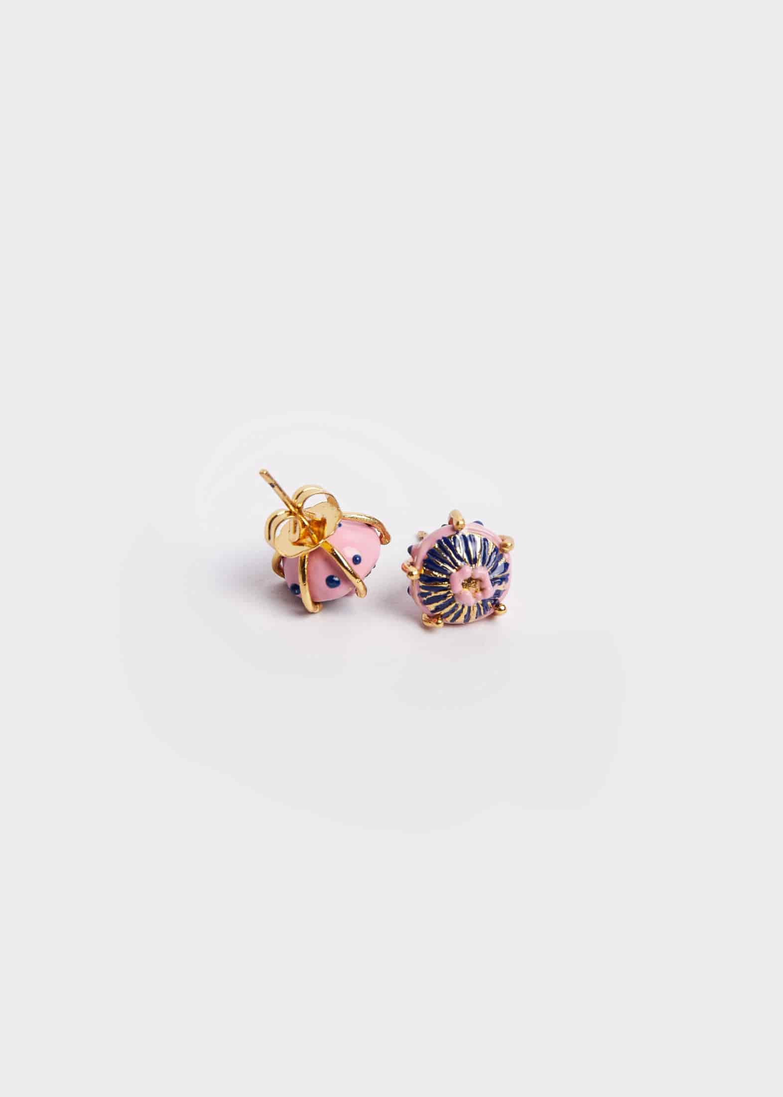 Aretes mini sombrerito azul rosa - miniatura 1