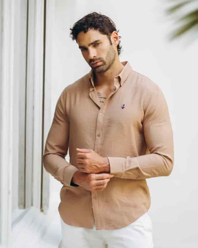 Camisa Camel en rayón - miniatura 1