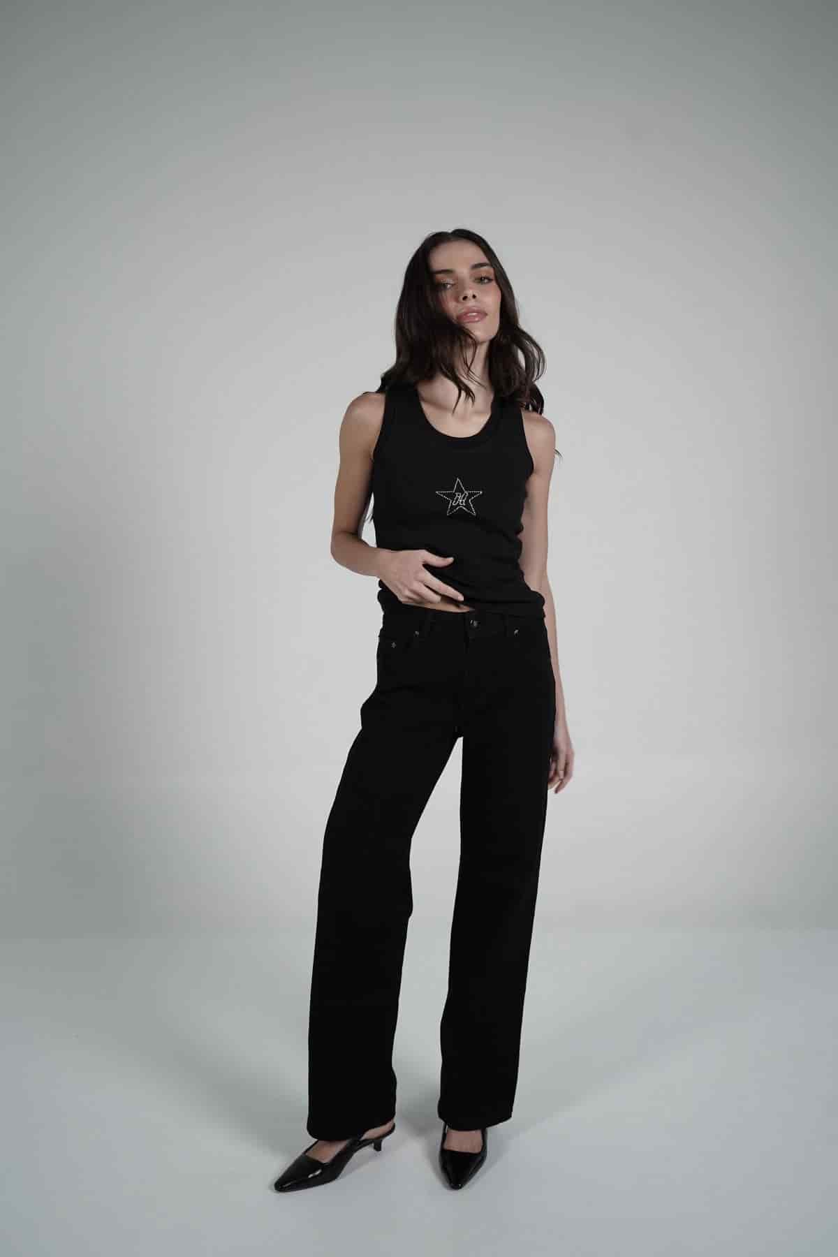 Double Star Black Jeans (Embroidered) - miniatura 2