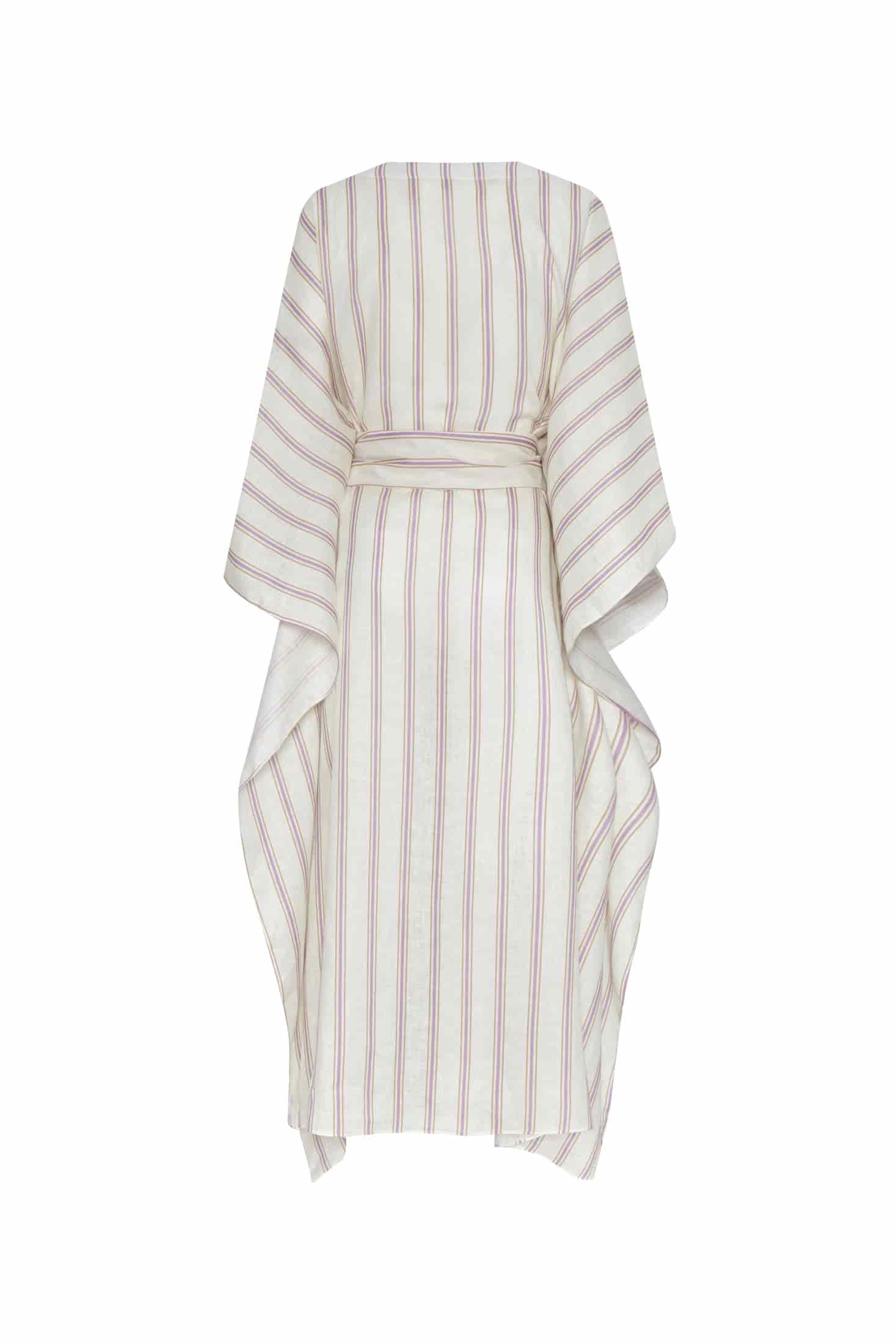 Morena Linen Closed Tunic / Lila Stripes - miniatura 2
