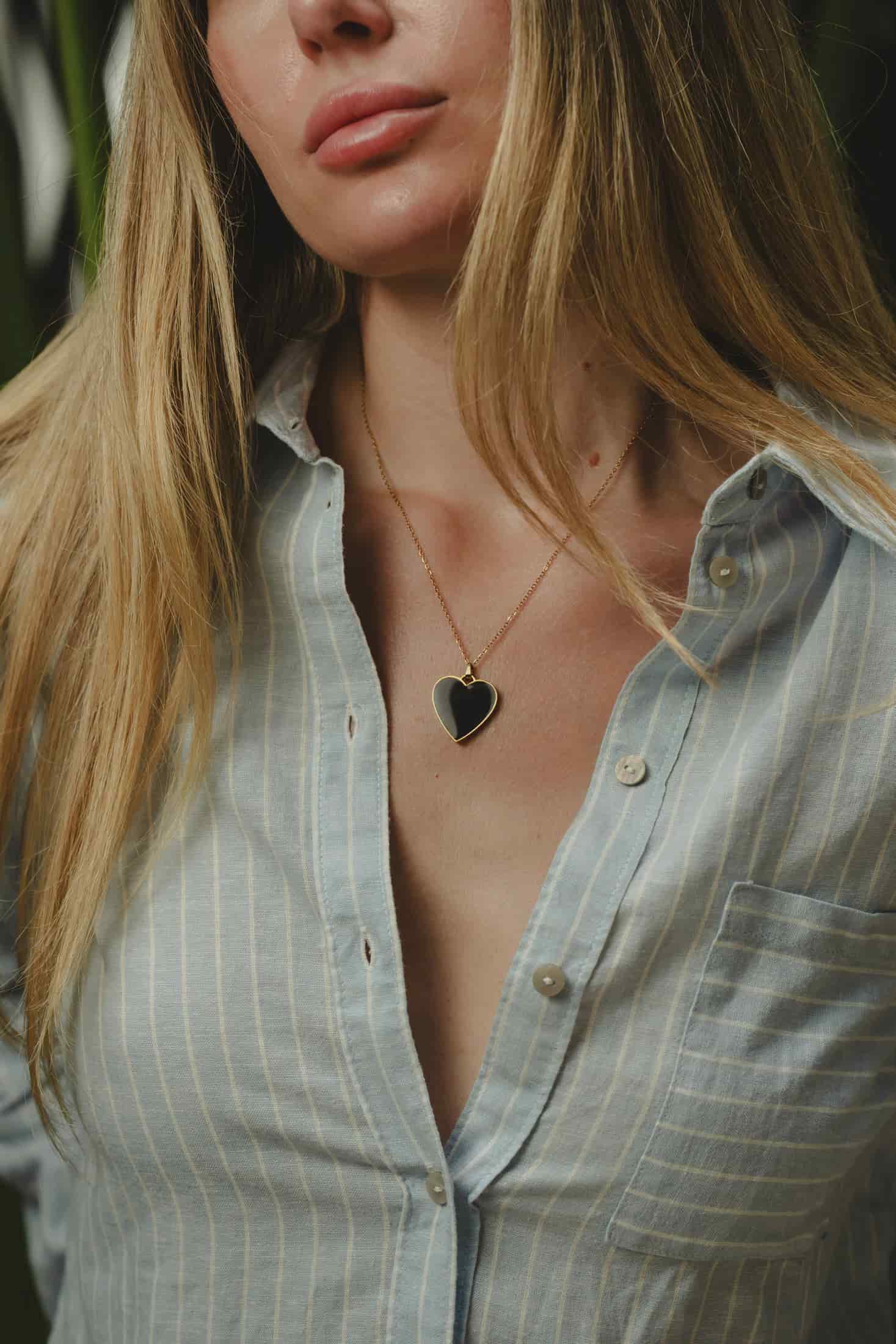 CADENA BLACK MAXI HEART - miniatura 3