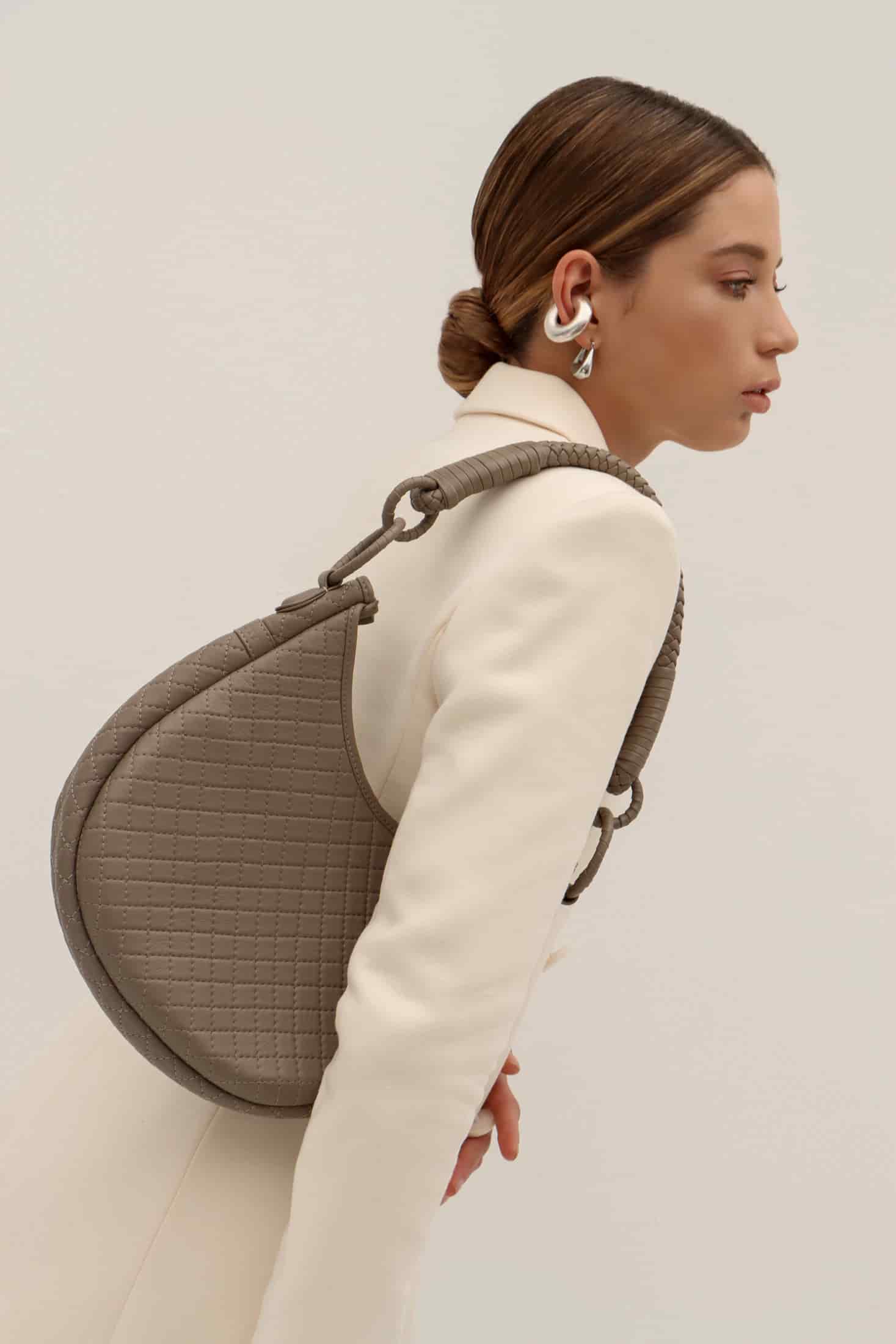 Saddle Shoulder Bag, Taupe - miniatura 1