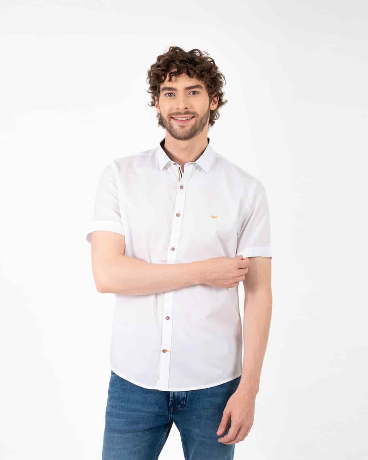 Camisa blanca manga corta para hombre - miniatura 65
