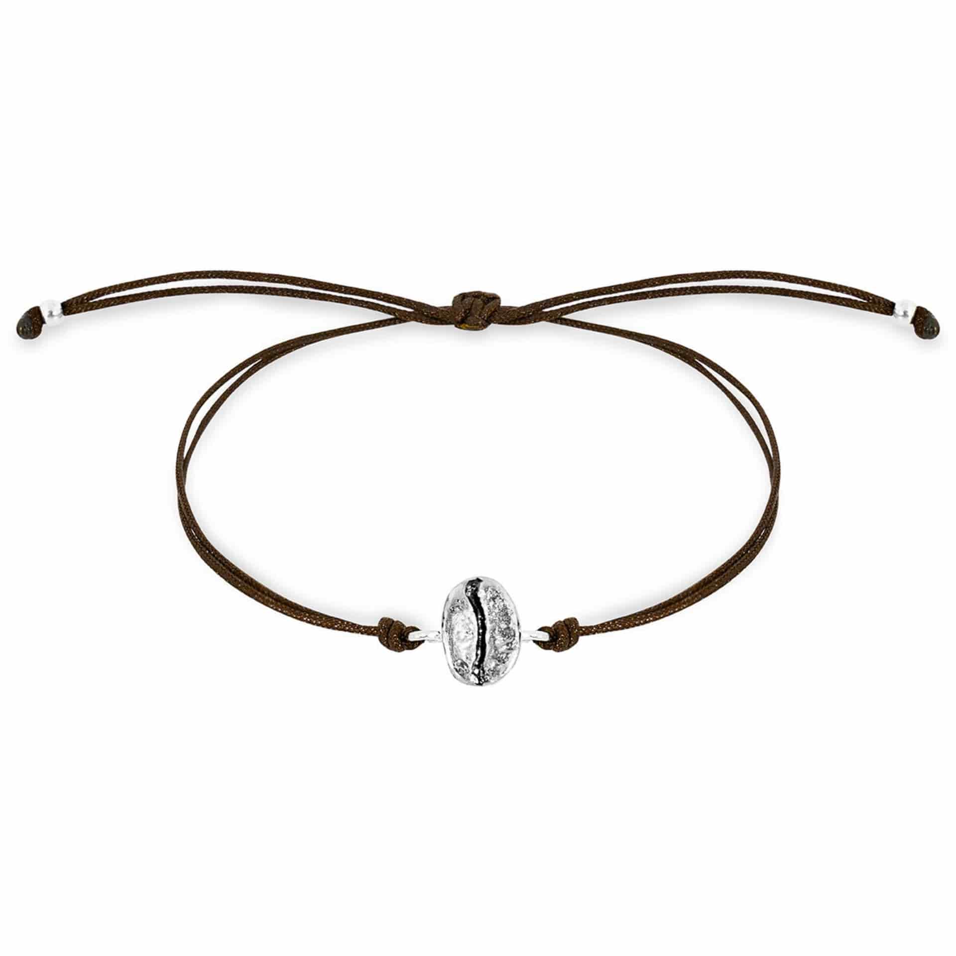 Pulsera grano de café Caturra en plata envejecida con hilo - miniatura 1