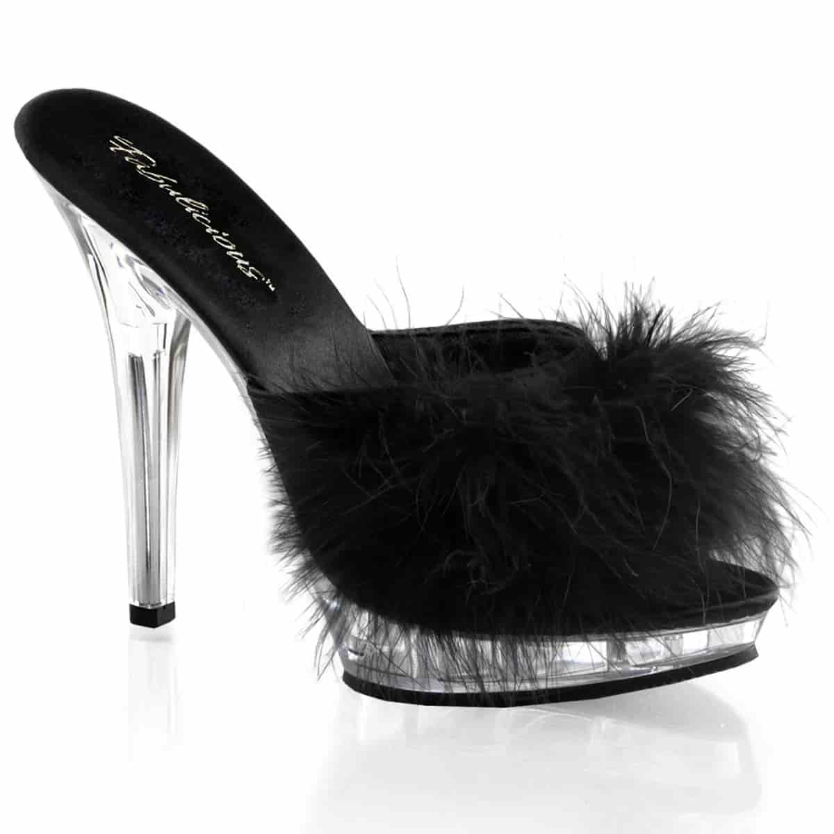 Sandalias Mules de Plumas Negras - miniatura 1
