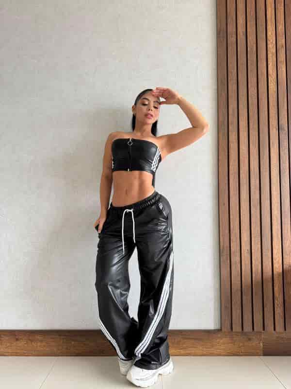 TOP STRAPLE NEGRO RAYAS - miniatura 2