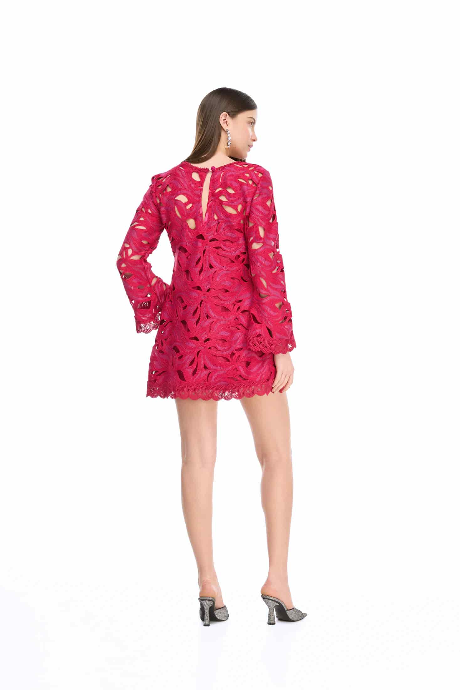 SOLSTICIO MINI DRESS BURGUNDY - miniatura 2