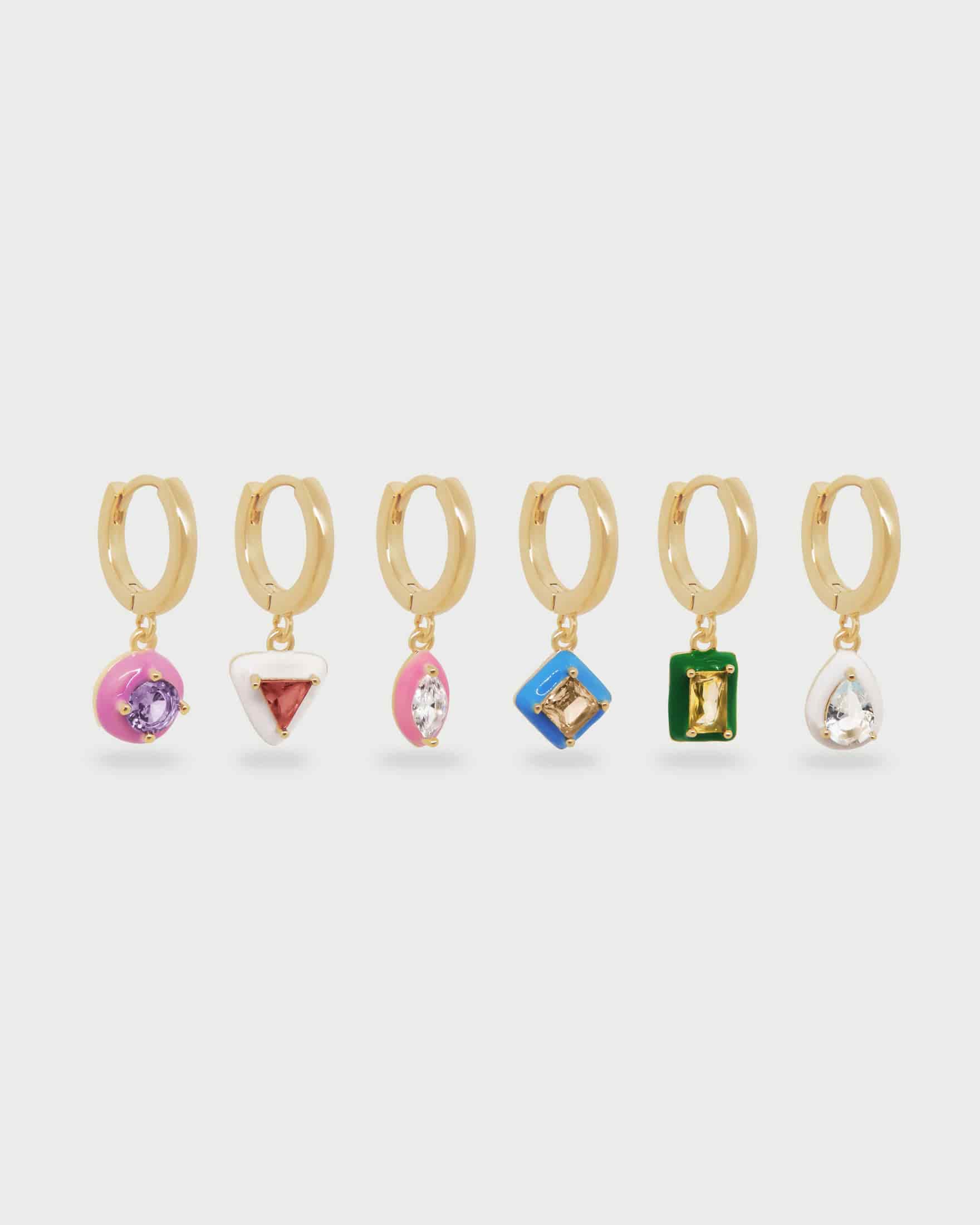 Set de Candongas Solitarios Multicolor - miniatura 1