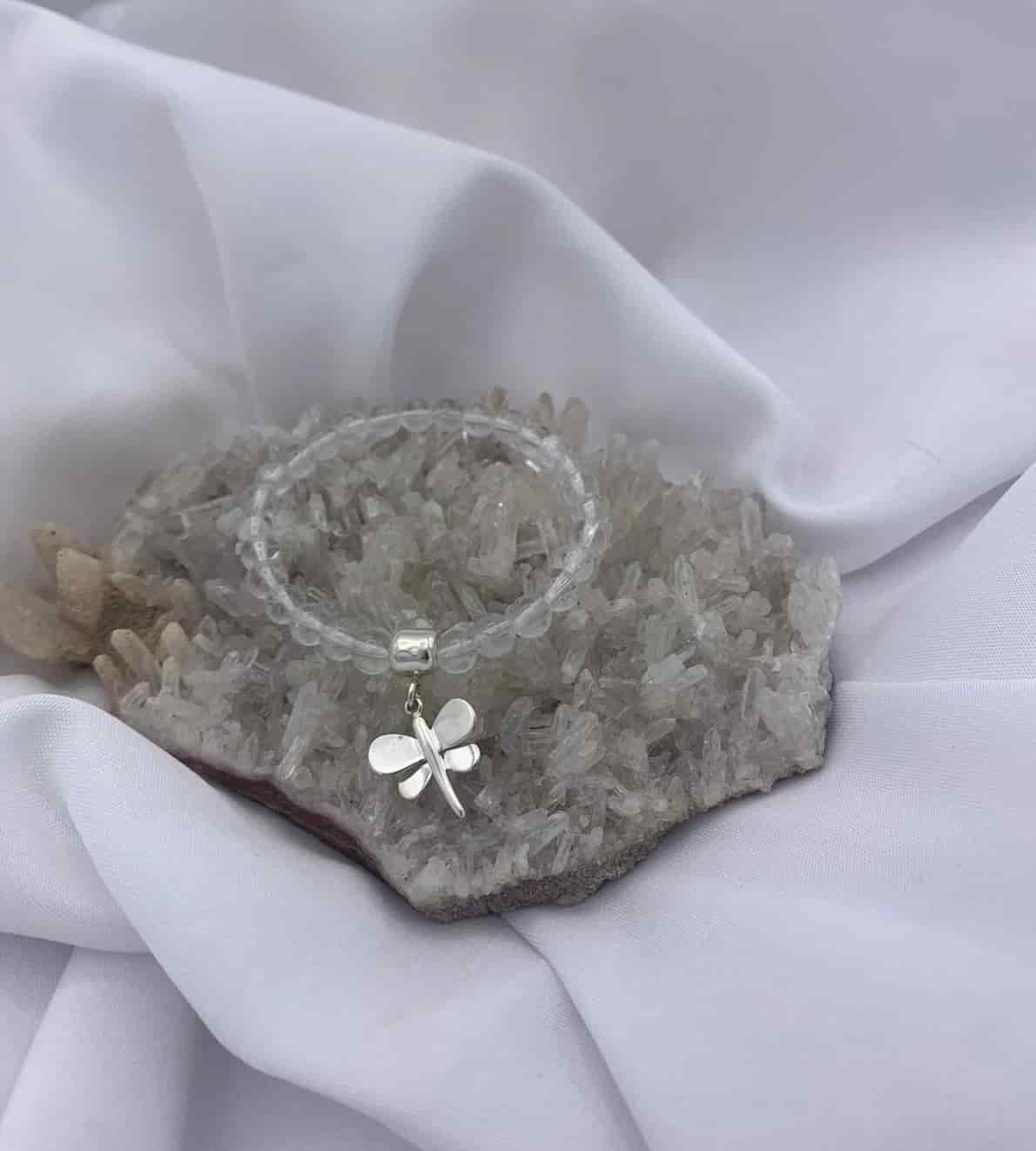 Pulsera Cuarzo Transparente dije Libélula M - miniatura 1