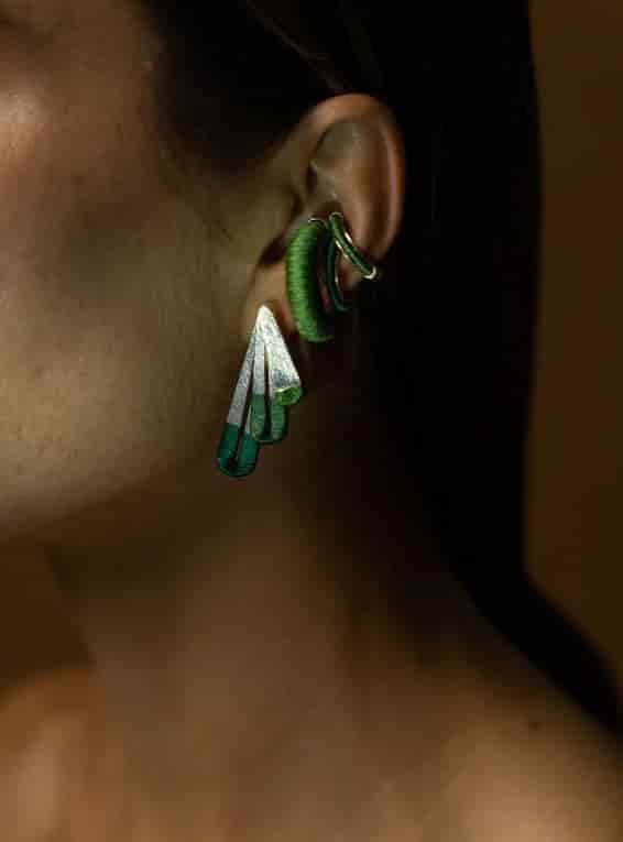 Trio Woven Wing Earrings - miniatura 5